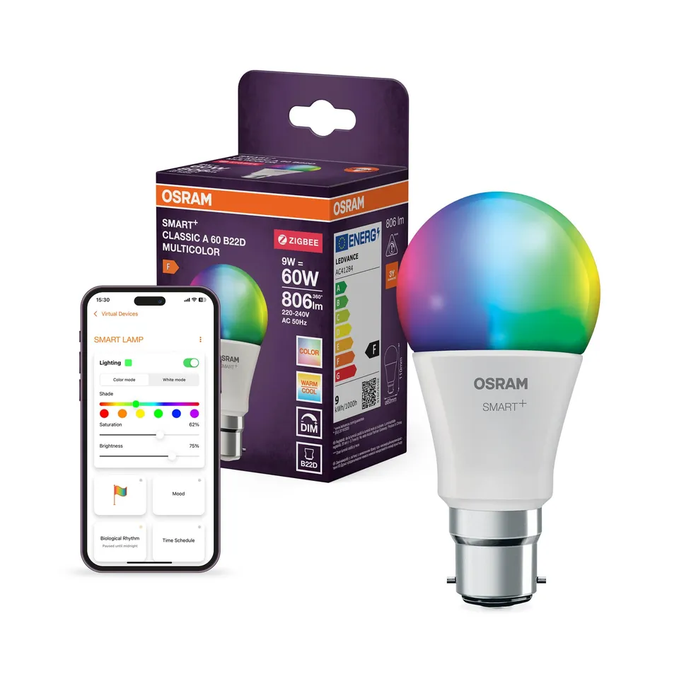 ams OSRAM SMART+ A60 LED-Lampe B22D RGBW 1er-Pack