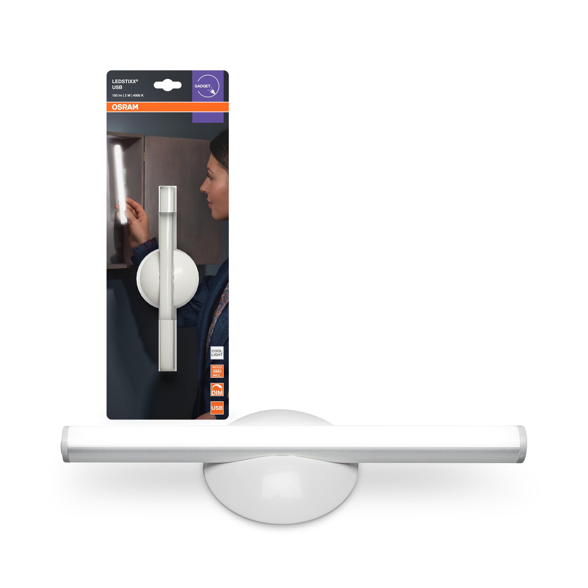 OSRAM SMART+ LEDStixx USB Akkuleuchte silber mobil