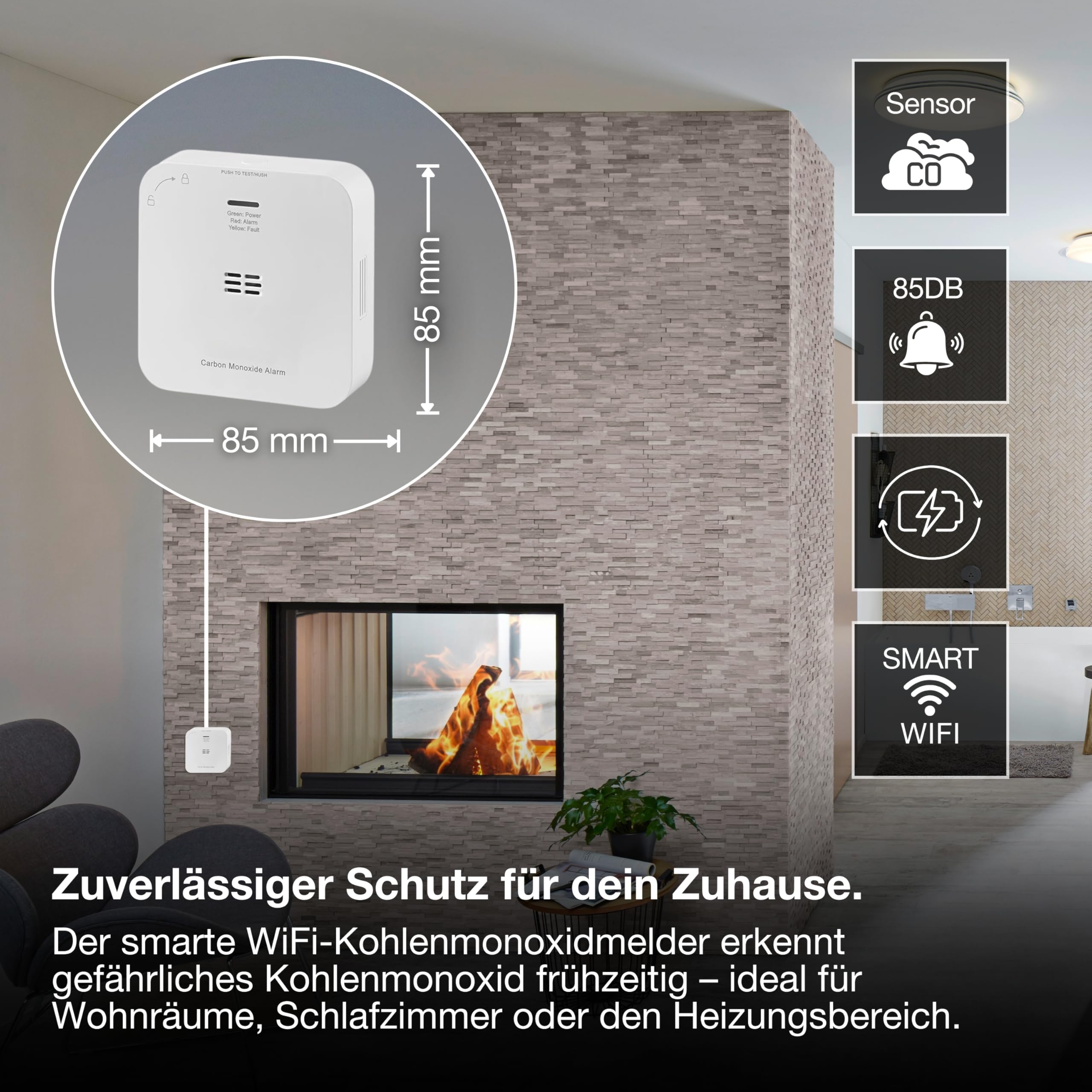 ams OSRAM SMART+ WiFi Kohlenmonoxidmelder weiß 1er-Pack
