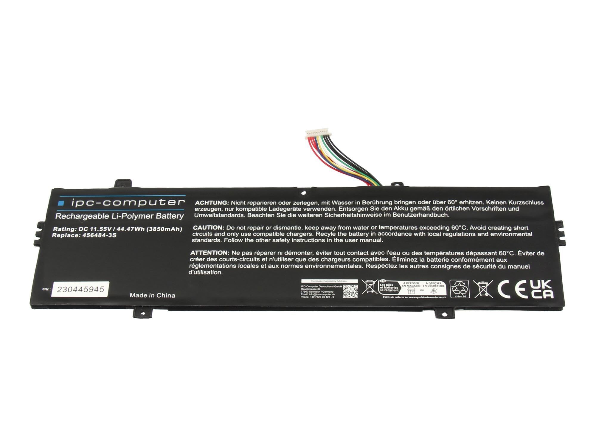 IPC-Computer Akkus 40075218 Laptop Akku 44,47Wh schwarz