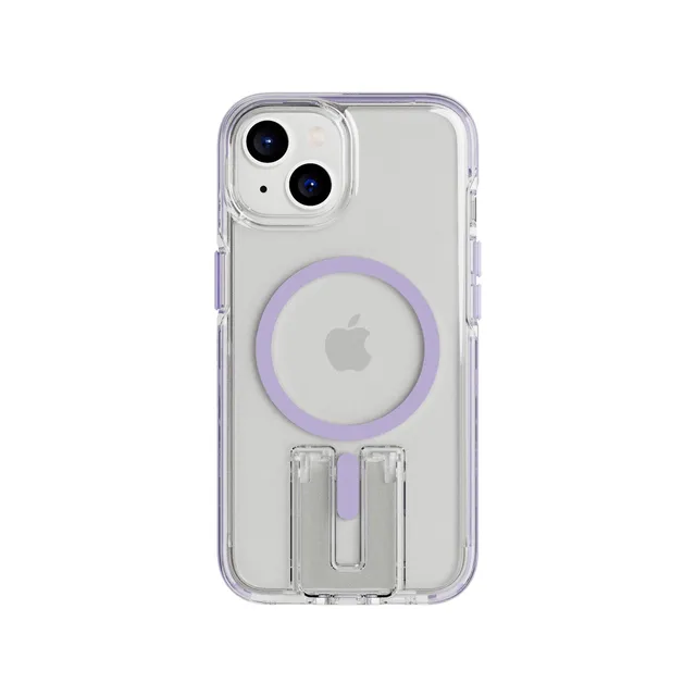 Tech21 EvoCrystal Kick MagSafe iPhone Hülle Clear/Lilac mit Ständer