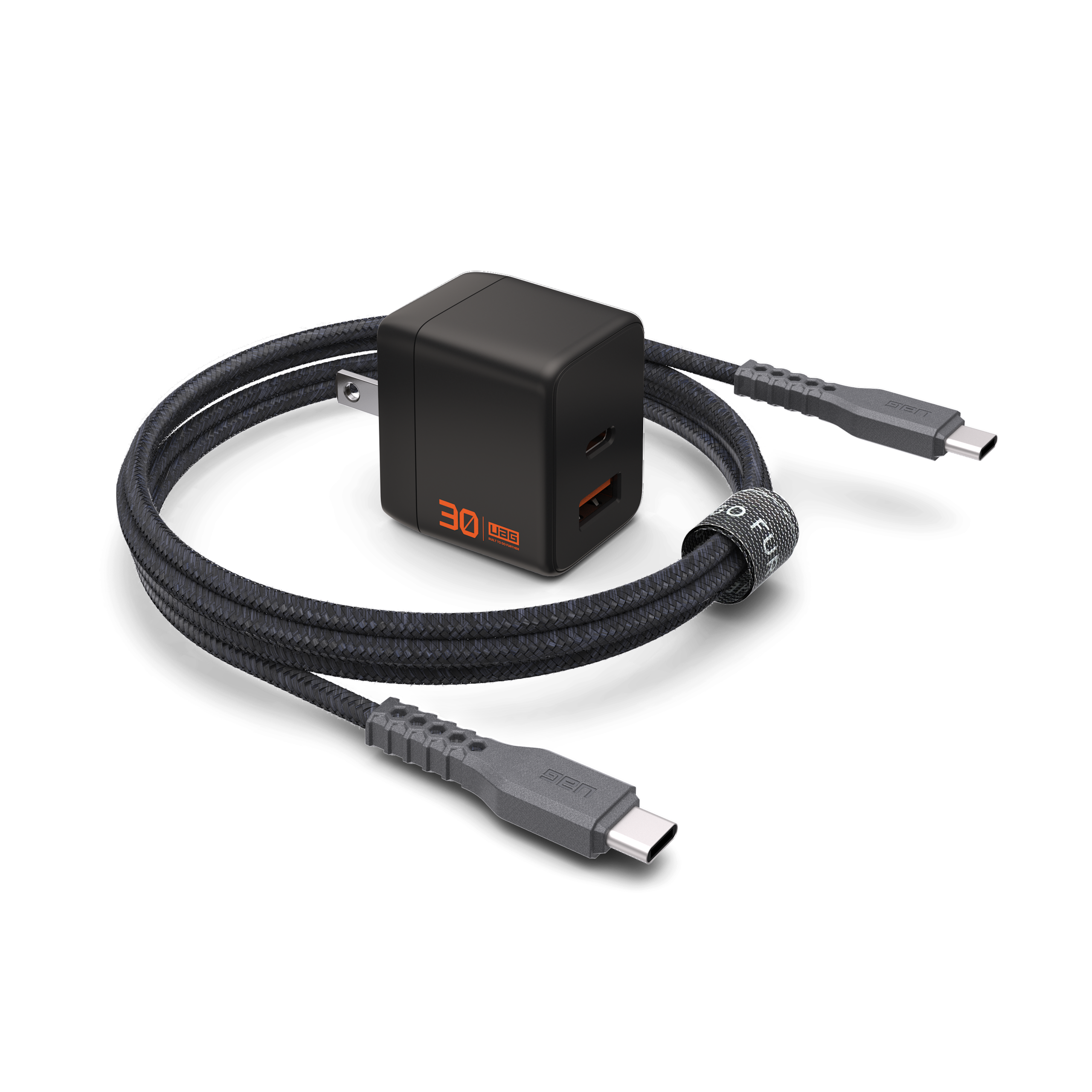 UAG SRGE 30W Wandladegerät 2-Port GaN mit 2 Kabeln