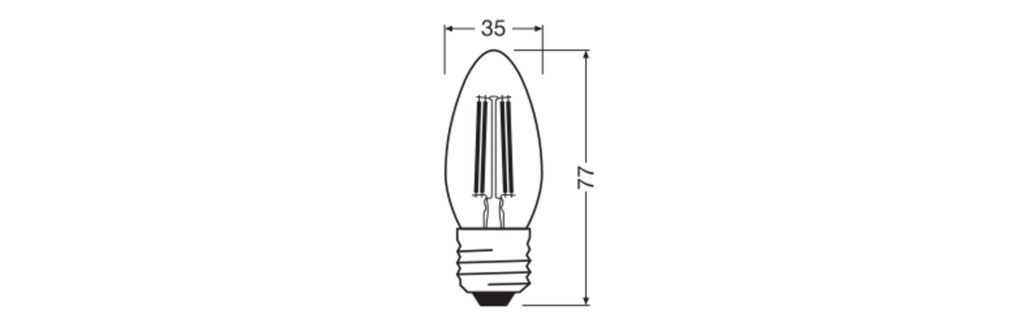 ams OSRAM Star B40 LED Kerze E27 Klar 3,4W 470lm 1er-Pack