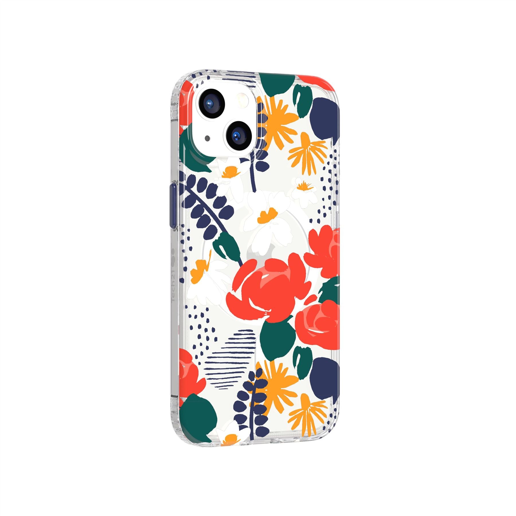 Tech21 EvoArt iPhone 13 Hülle Red Rose MagSafe Muster