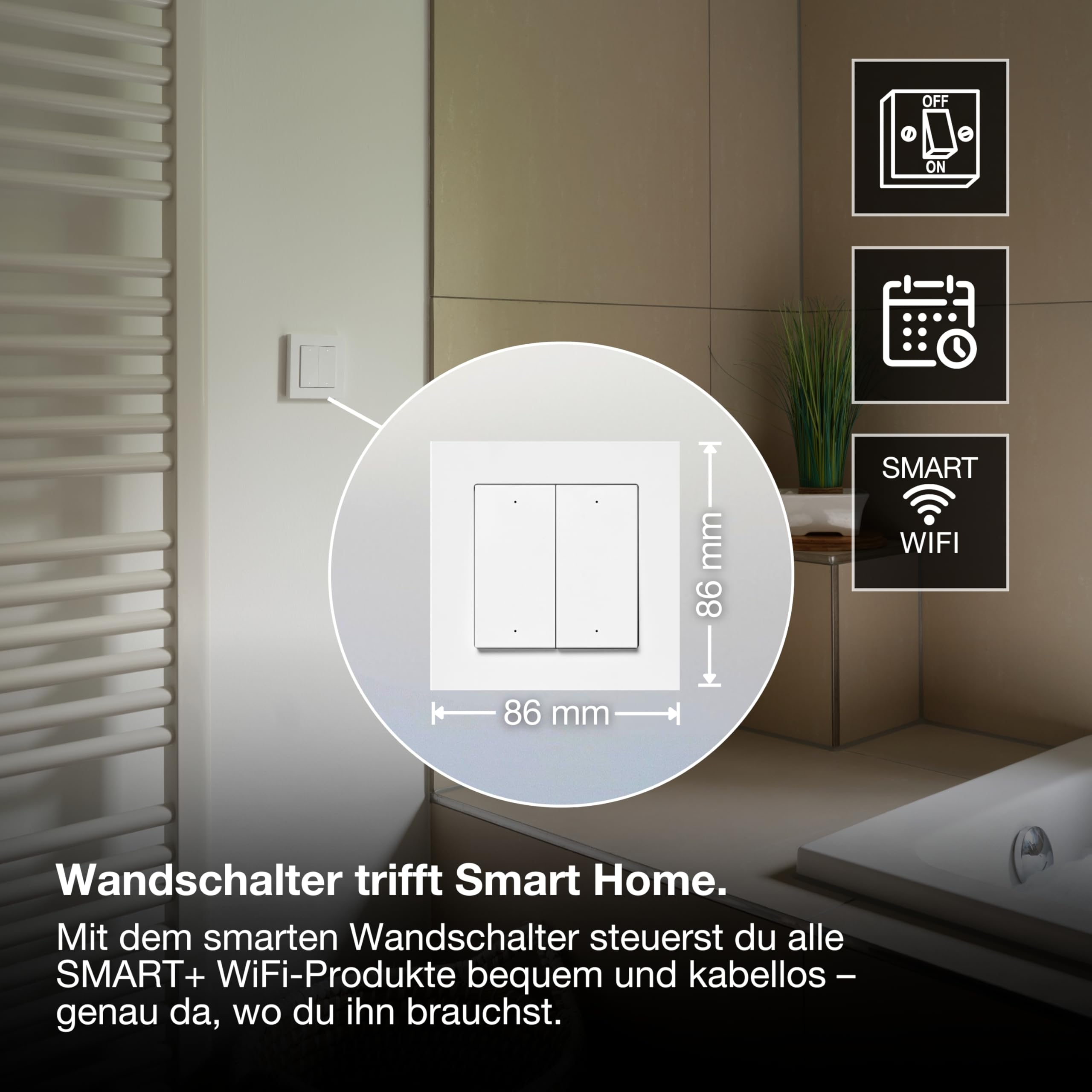 ams OSRAM SMART+ WiFi Wandschalter 4-Gang weiß magnetisch