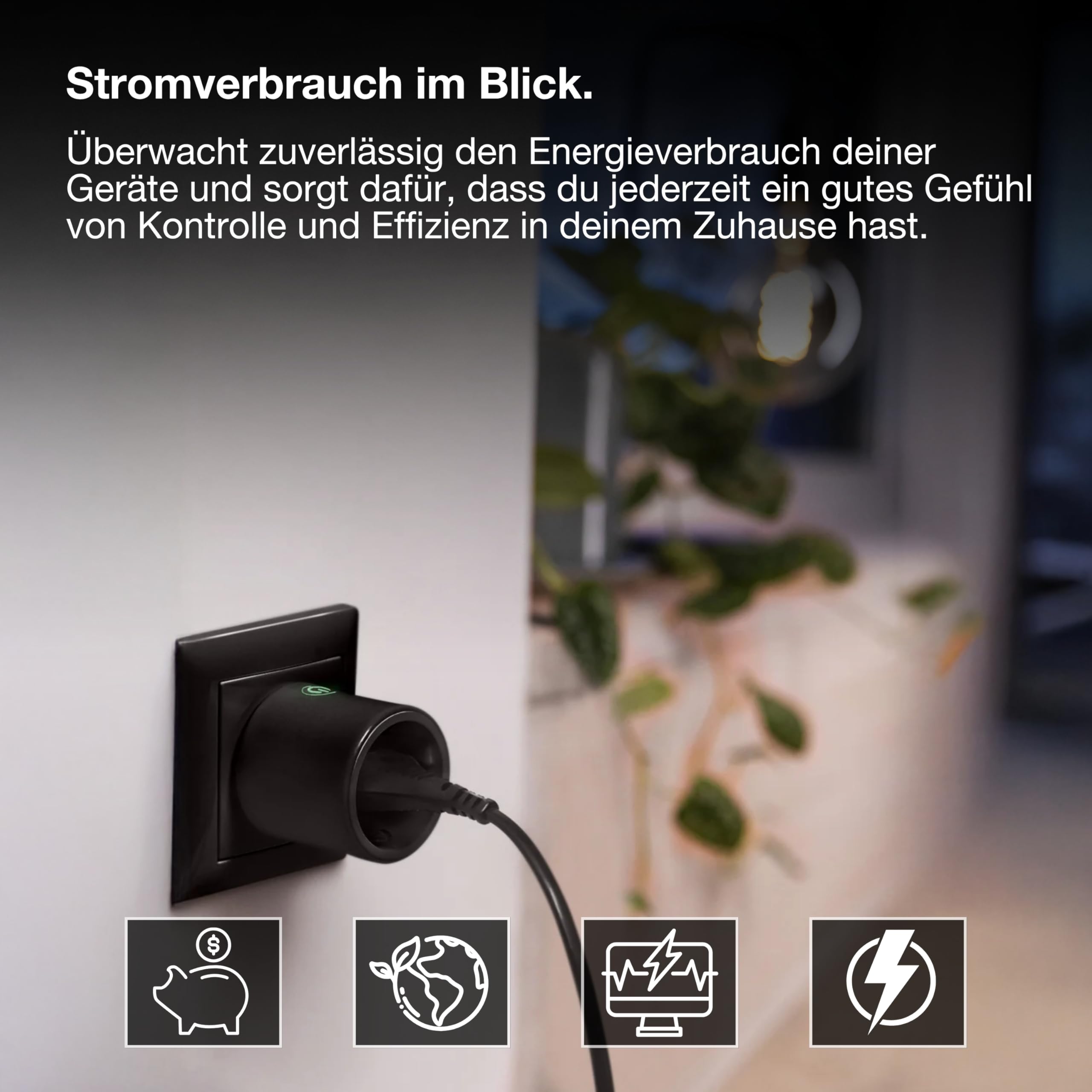 ams OSRAM SMART+ Zigbee Steckdose schwarz 1er-Pack innen