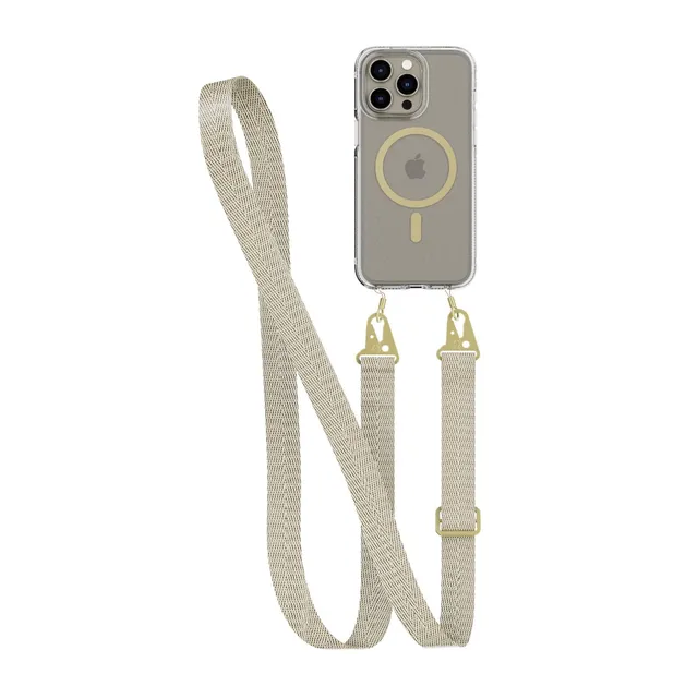 Tech21 FlexQuartz iPhone 15 Pro Max Hülle Gold Umhängeband