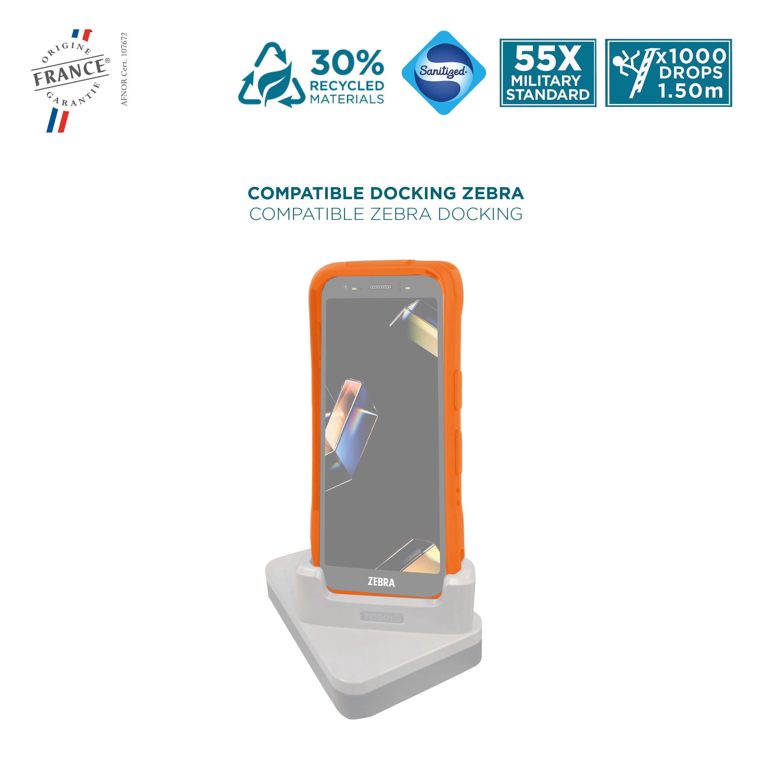 Mobilis PROTECH Schutzhülle Zebra TC501 Neonorange