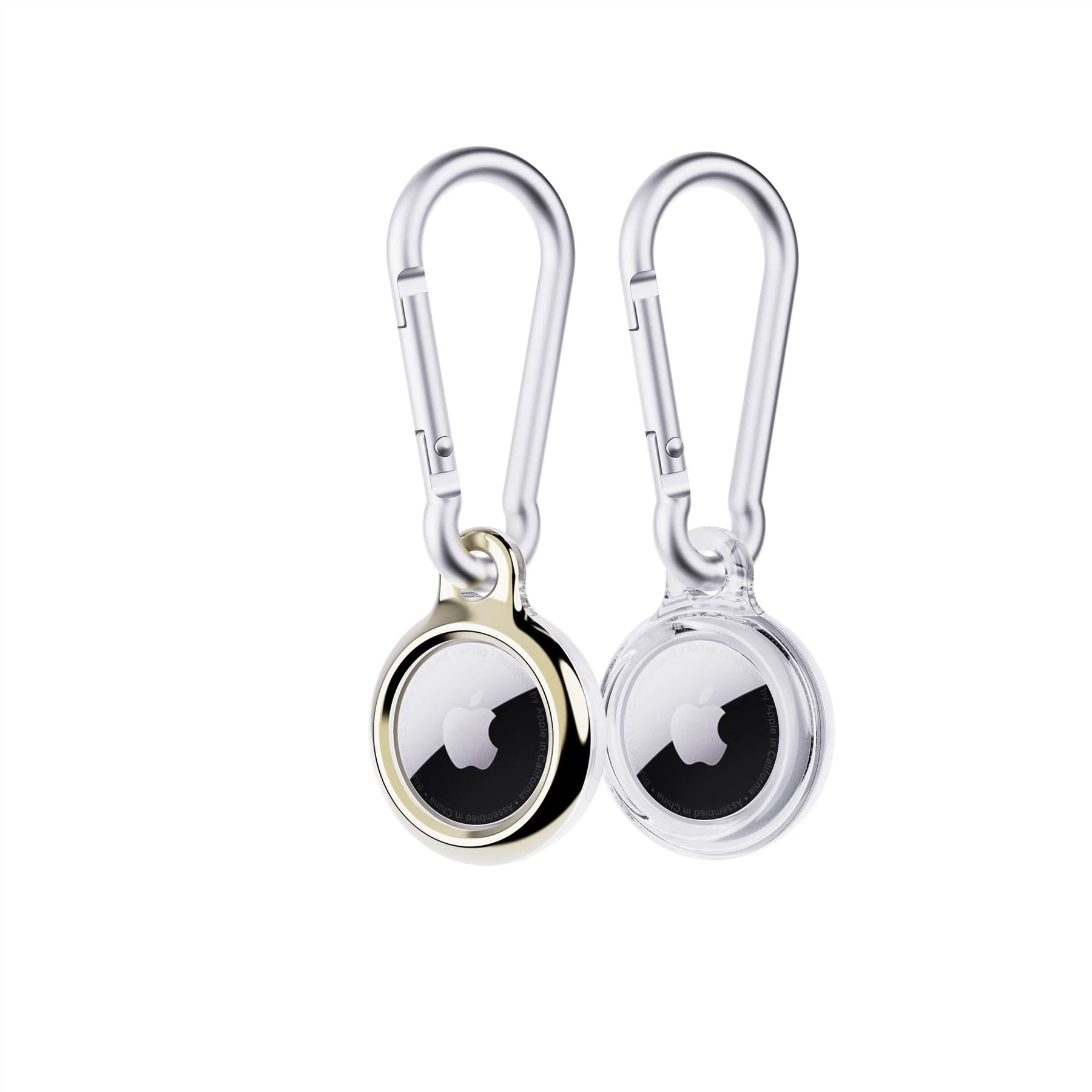 Tech21 EvoPop AirTag Hülle Gold Clear 2er Pack Stoßschutz