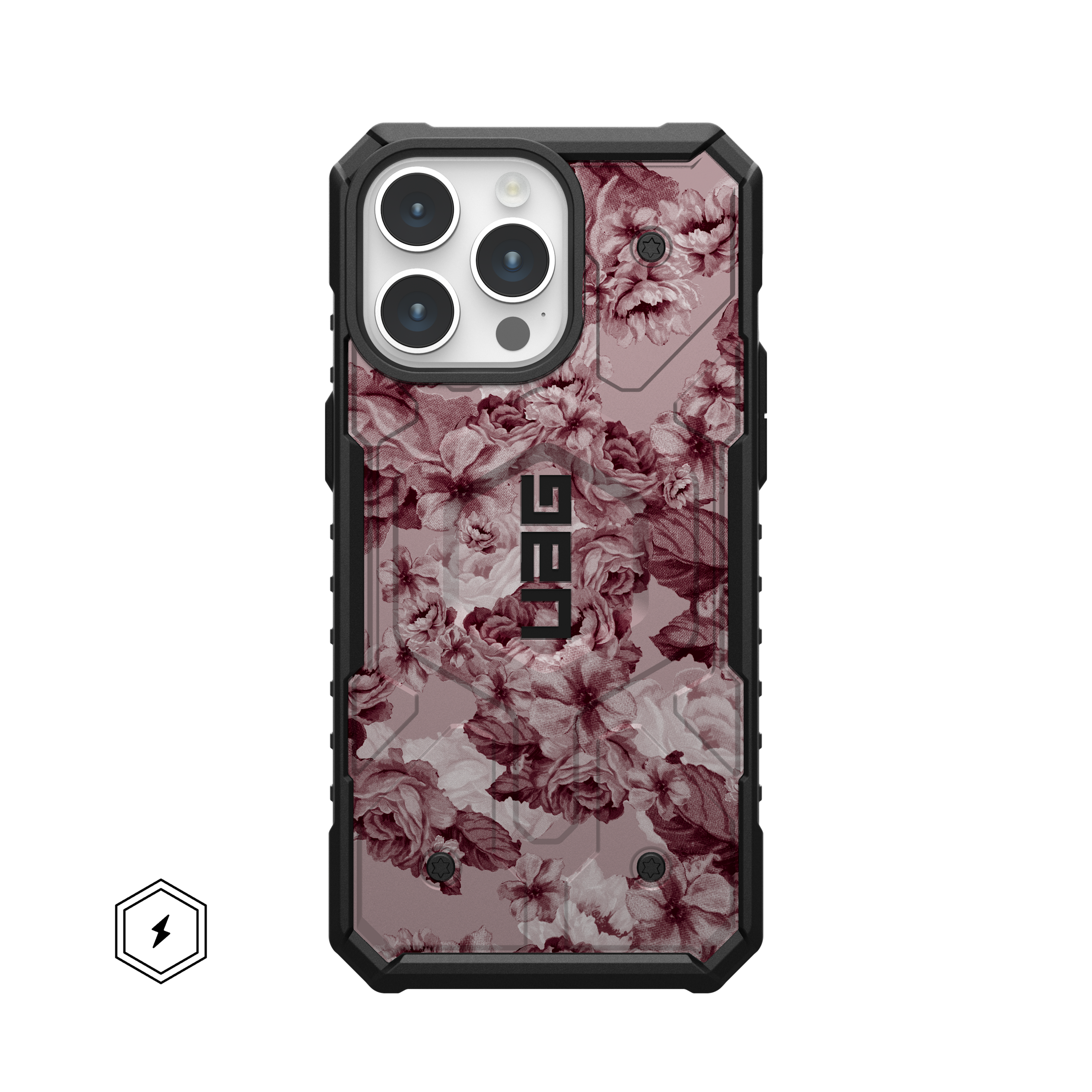 UAG Pathfinder iPhone 16 Pro Max Hülle MagSafe Floral Merlot