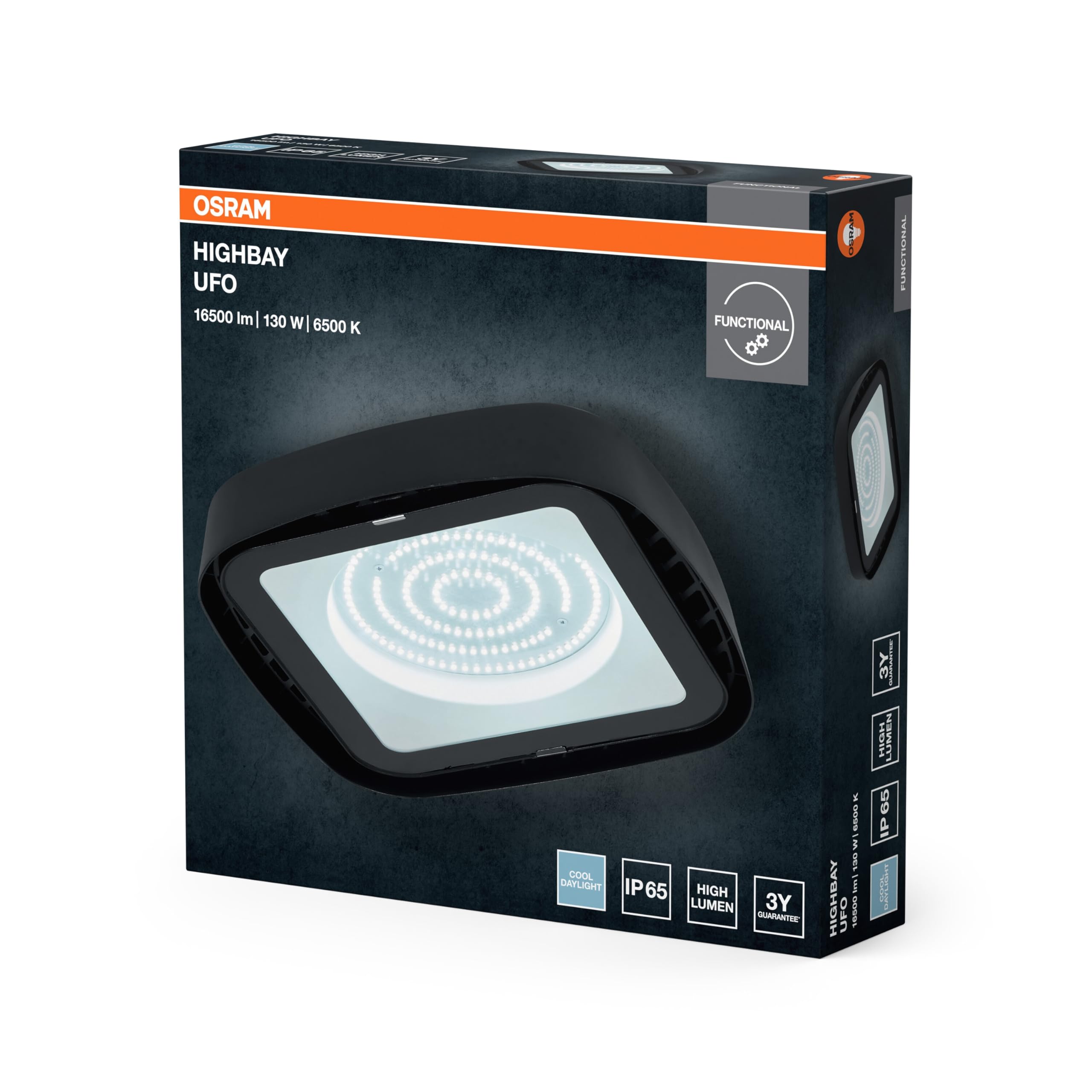 ams OSRAM SMART+ Highbay UFO Deckenleuchte schwarz 150W Tageslicht