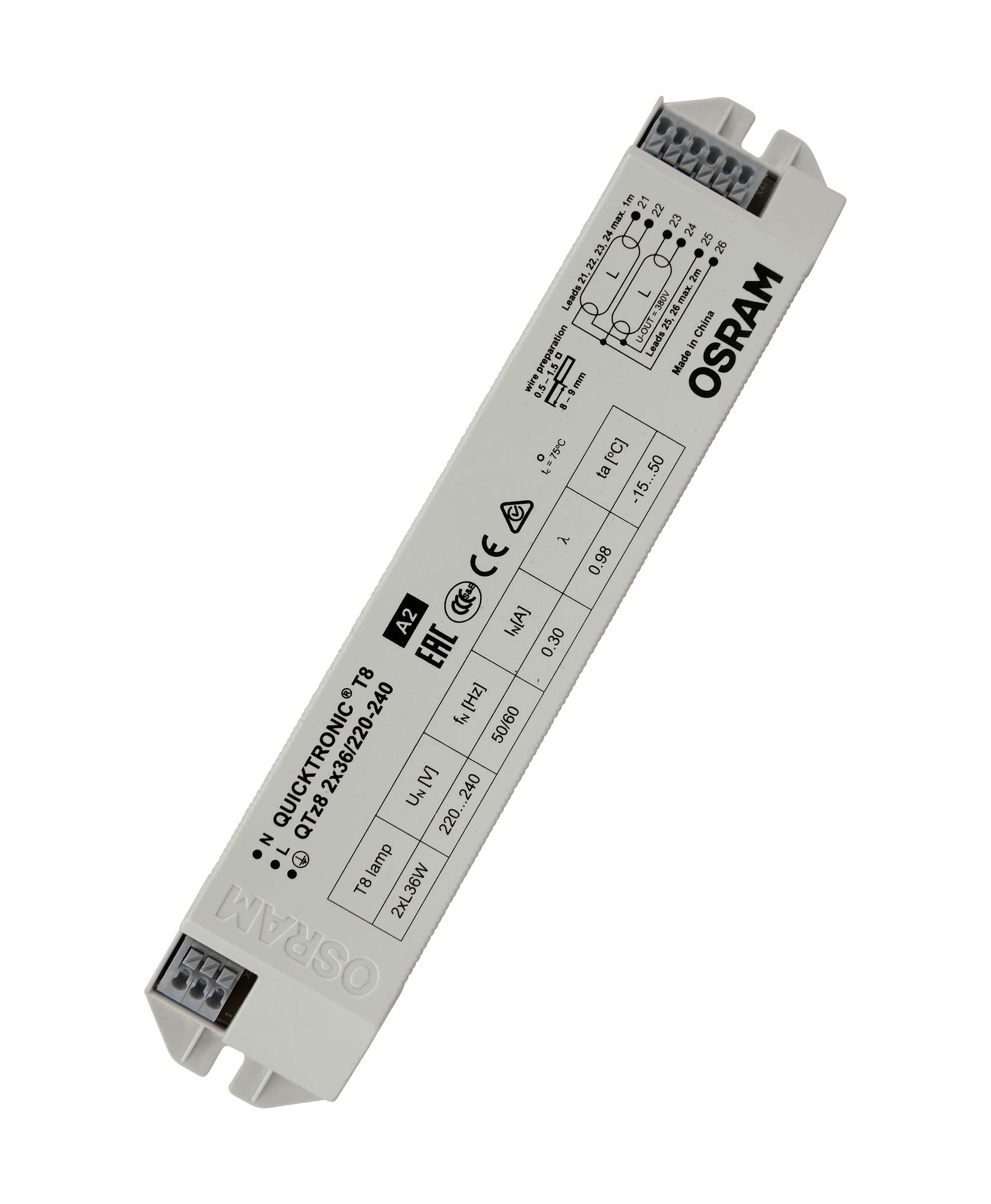 ams OSRAM POWERTRONIC QTz8 2x36/220-240 EVG Vorschaltgerät weiß
