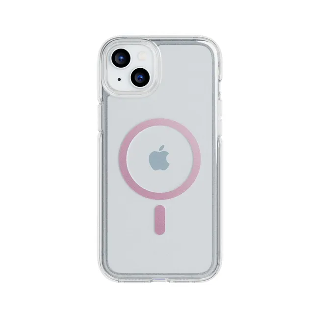 Tech21 FlexQuartz iPhone 15 Plus Hülle Pink MagSafe klar