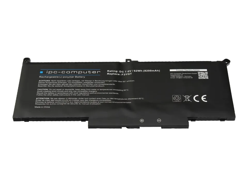 IPC-Computer F3YGT Akku 62Wh für Dell Latitude E7270