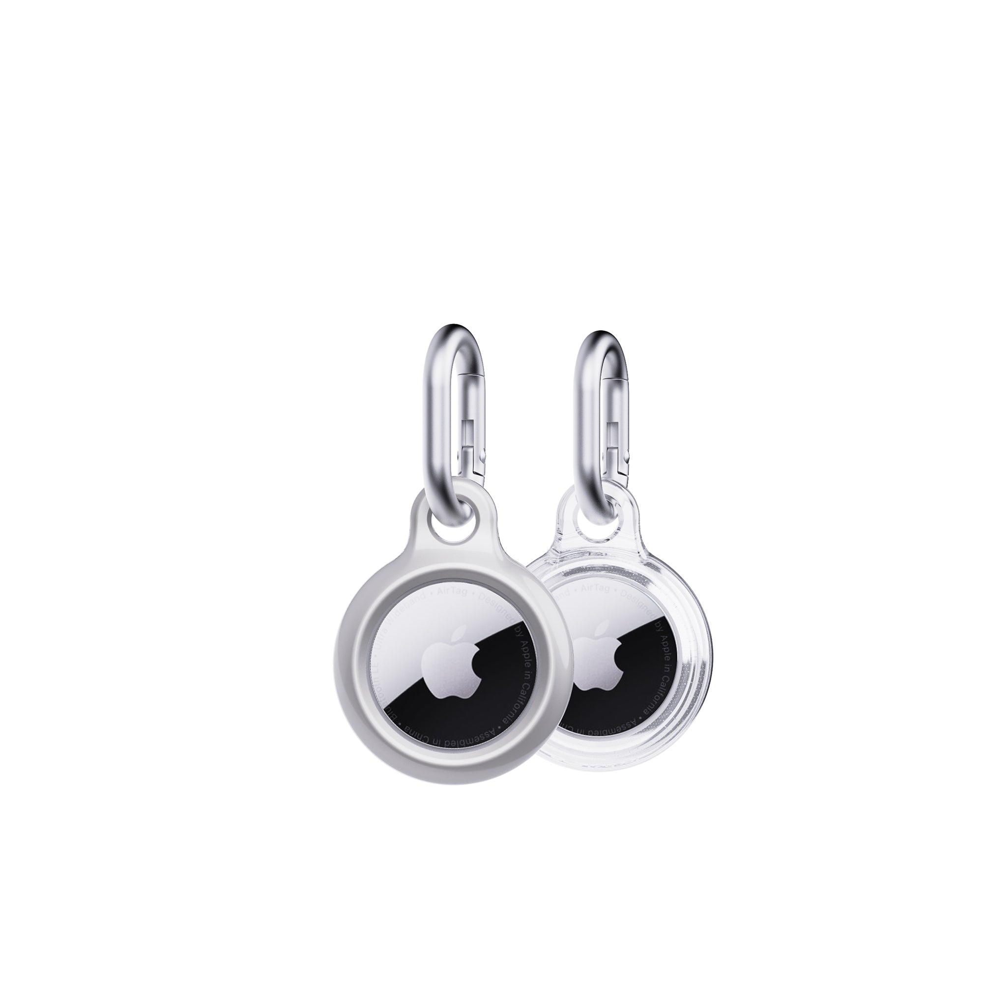 Tech21 EvoPop AirTag Hülle 2er Silber Clear Kratzschutz