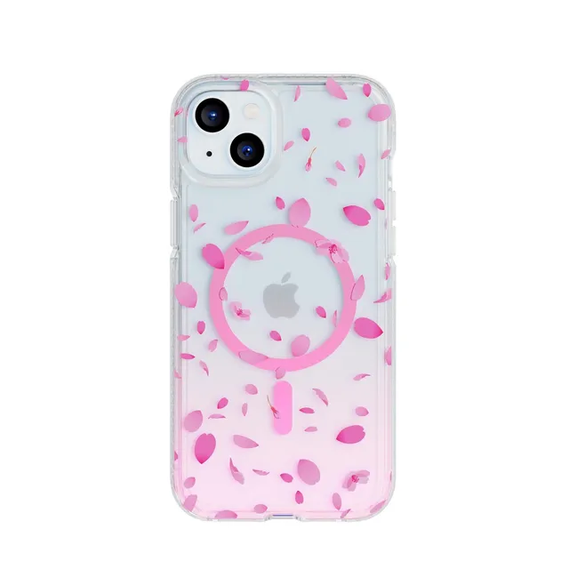 Tech21 FlexQuartz iPhone 15 Plus Hülle MagSafe Rosa Kirschblüte