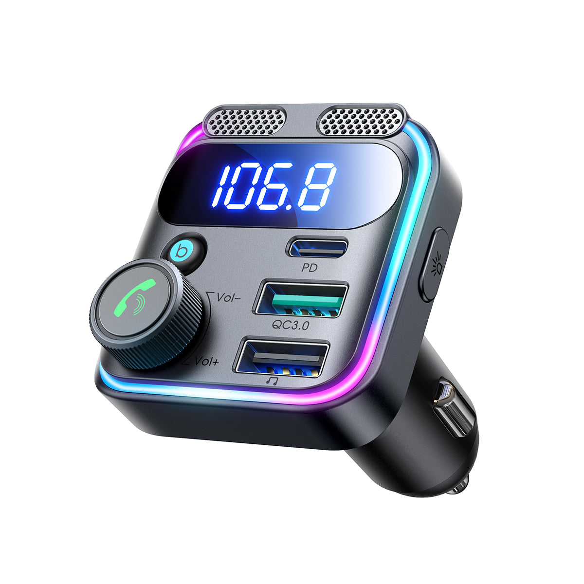JOYROOM JR-CCB01 FM-Transmitter Schwarz 81W Dual-Mic