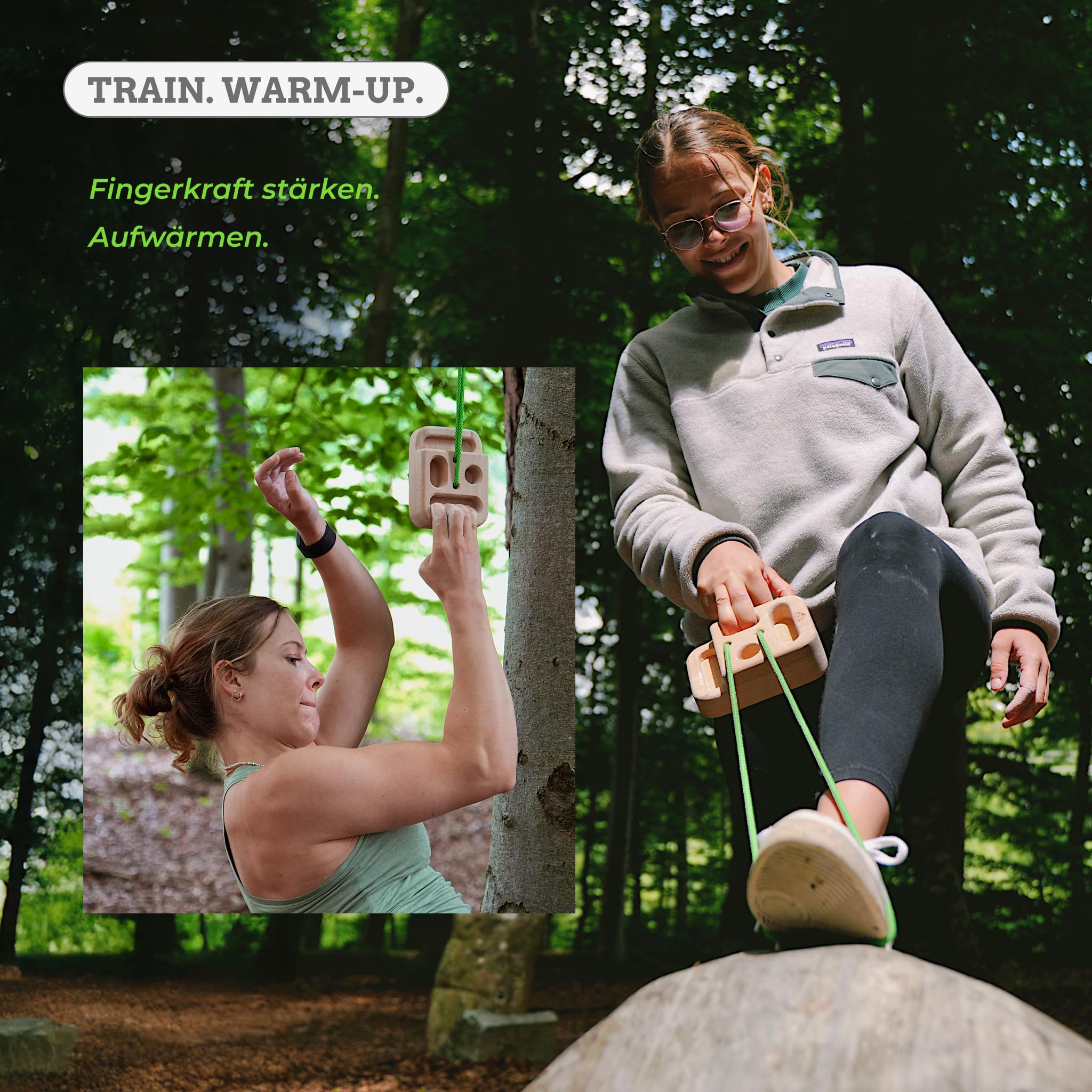 CLEVO Finger Bloc Mini Hangboard Holz tragbar