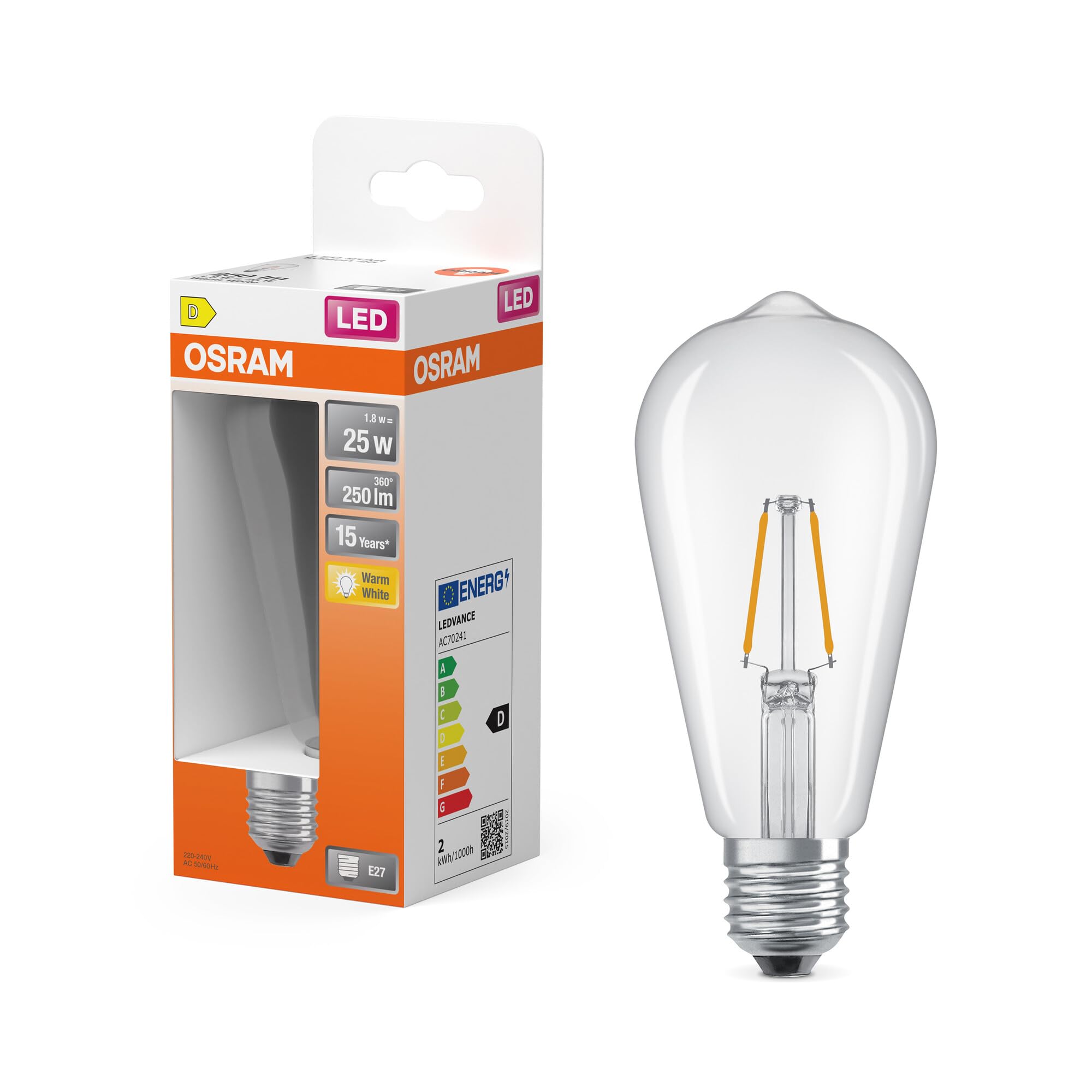 OSRAM LED Star Classic Edison ST64 3,4W matt E27