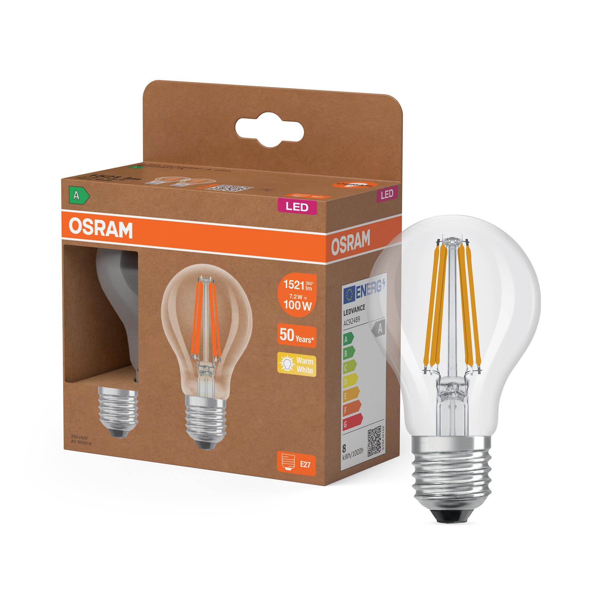 OSRAM SMART+ Classic A 100 Filament LED E27 klar 100W-Ersatz