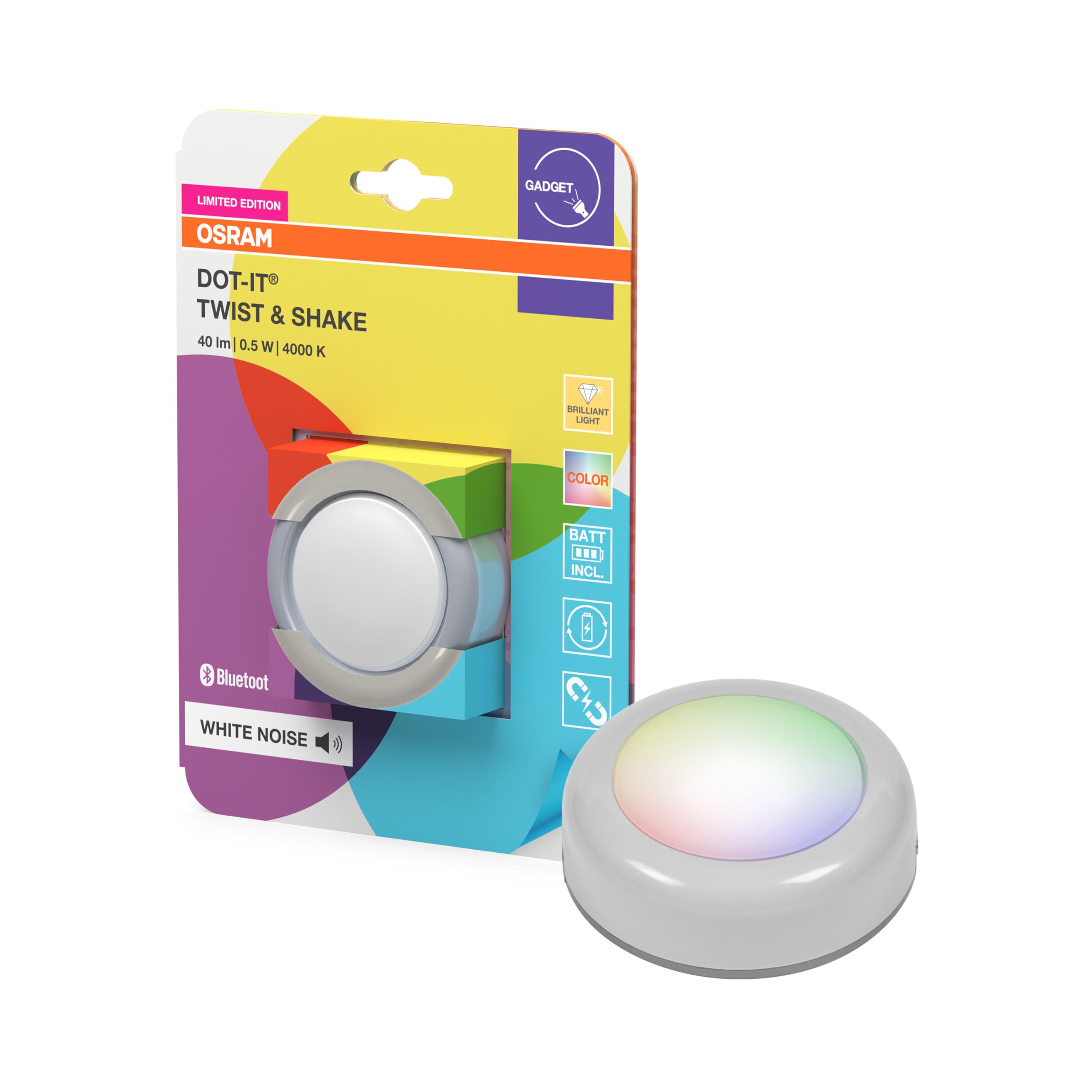 ams OSRAM SMART+ DOT-IT Nachtlicht RGB 1er-Pack magnetisch