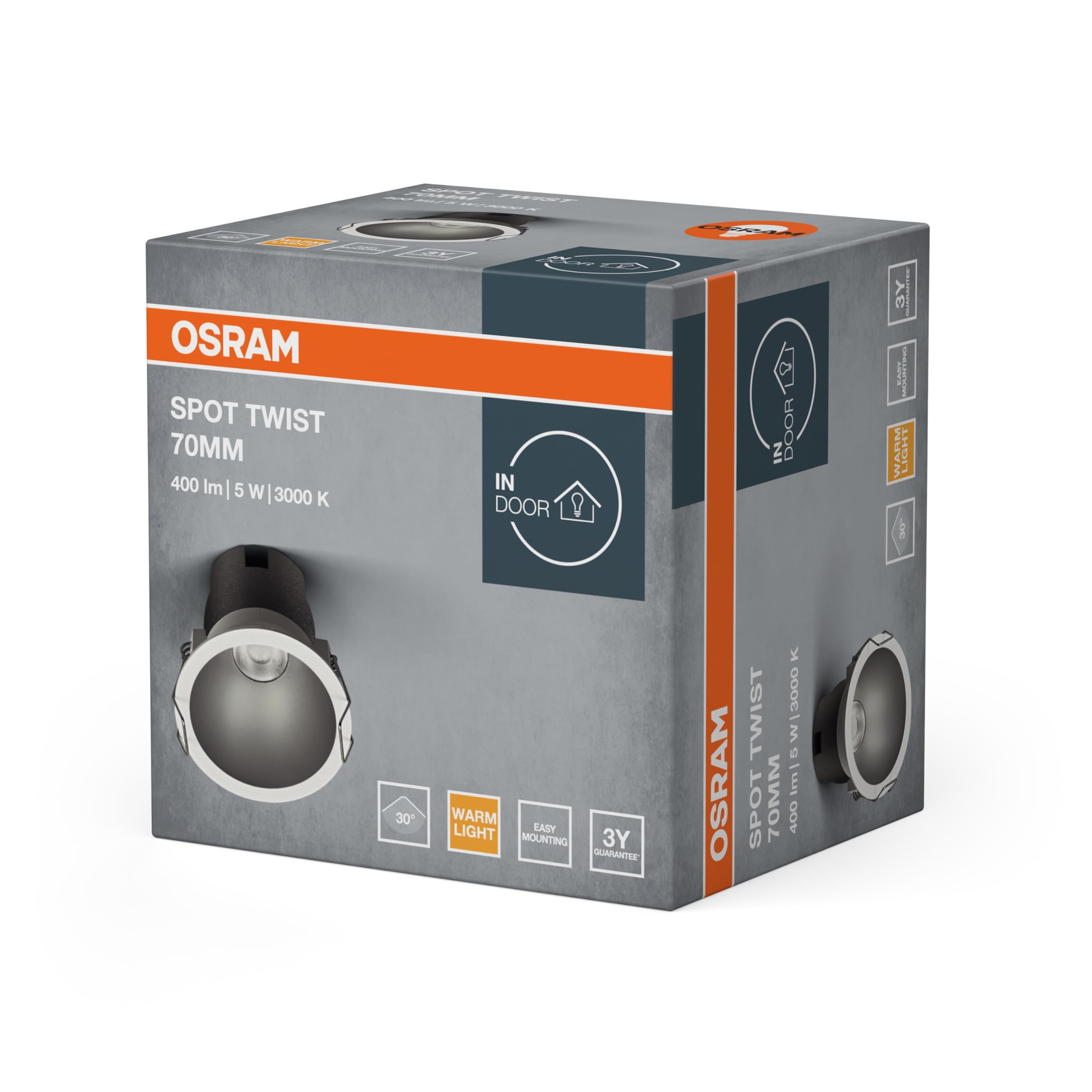 OSRAM SPOT TWIST Downlight silber 5W 3000K 400lm