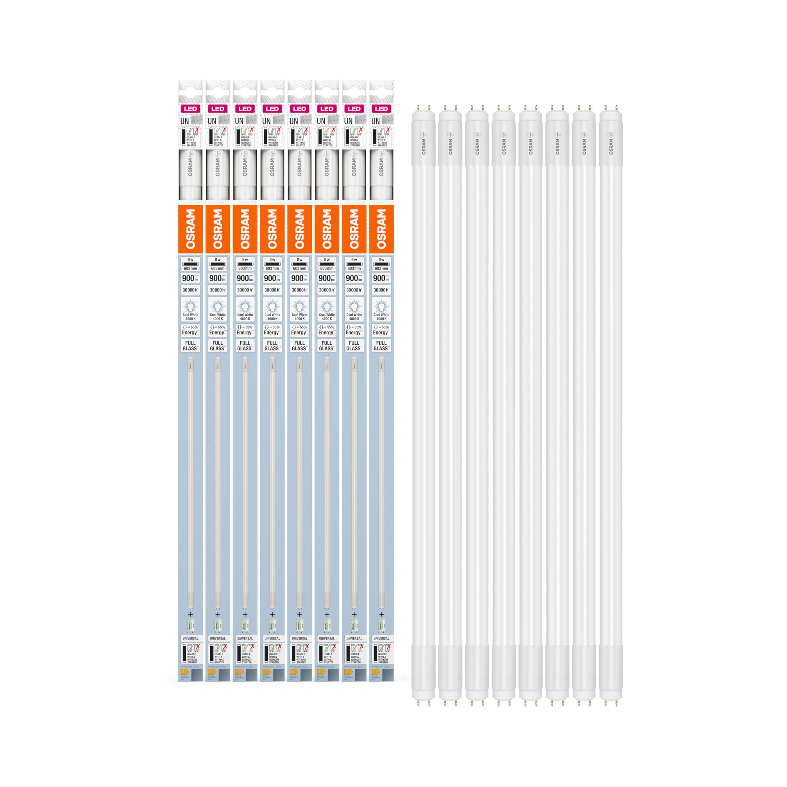 OSRAM SubstiTUBE LED-Röhre G13 0,6m kaltweiß 8er-Pack