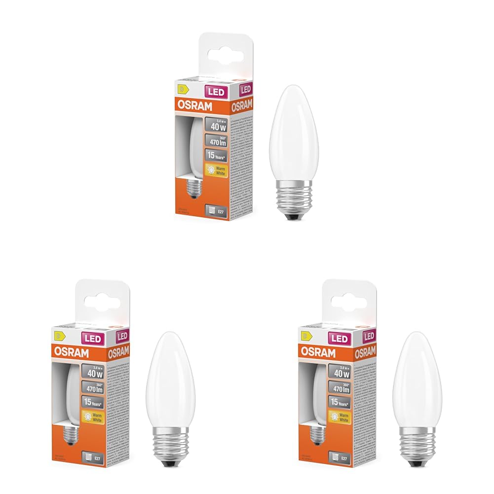 ams OSRAM Star B40 LED Kerze E27 Klar 3,4W 470lm 1er-Pack