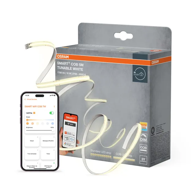 ams OSRAM SMART+ Wifi COB LED-Streifen 5m weiss dimmbar