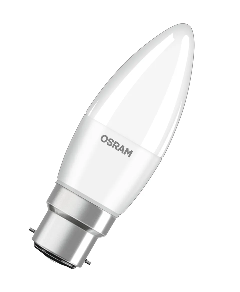 ams OSRAM BASE CLASSIC B LED-Lampe B22d 4,9W 3er-Pack warmweiß
