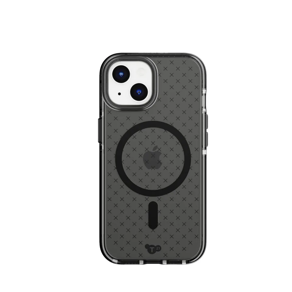 Tech21 EvoCheck MagSafe iPhone 15/14/13 Hülle Smokey Schwarz