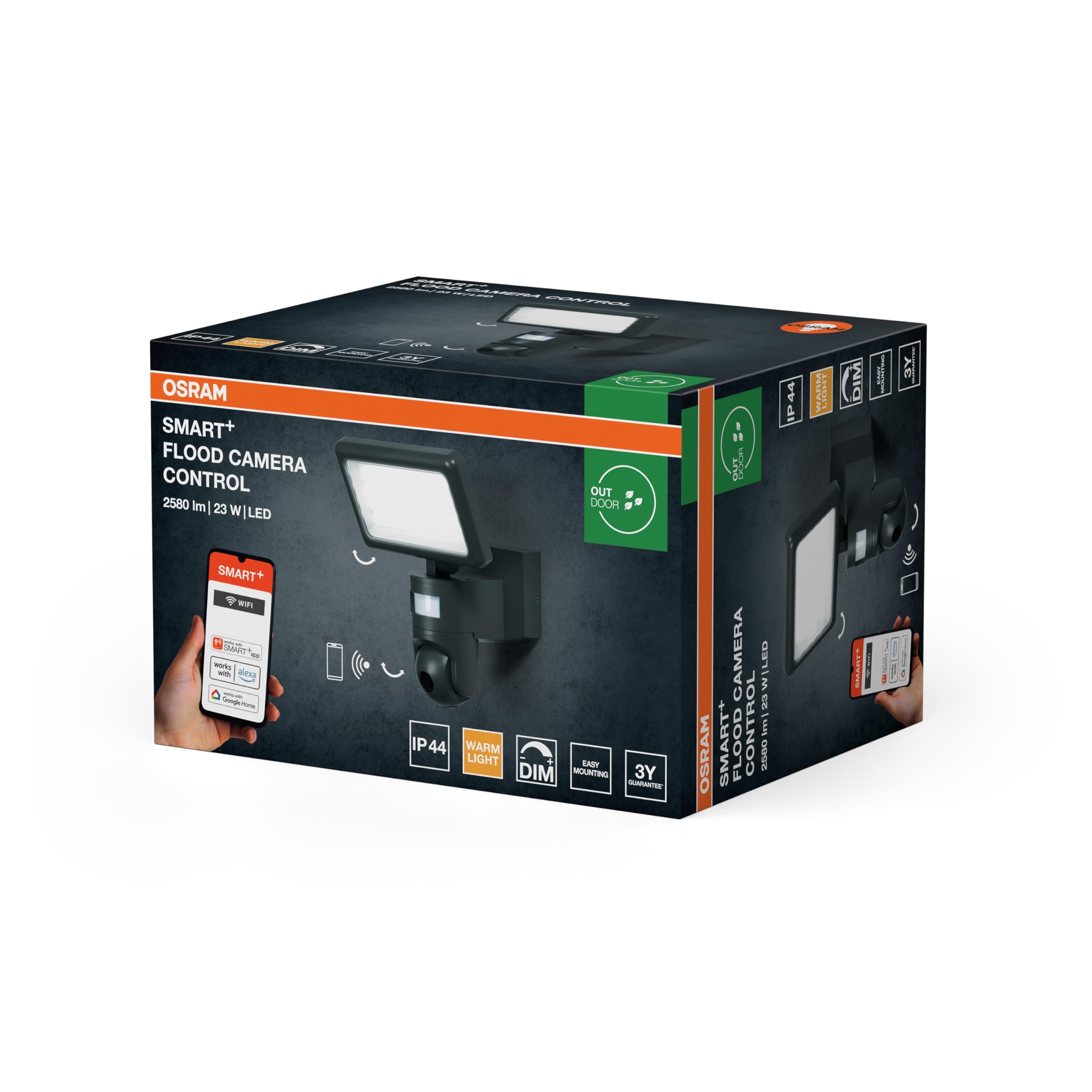 OSRAM SMART+ Flood LED-Strahler mit Kamera warmweiß