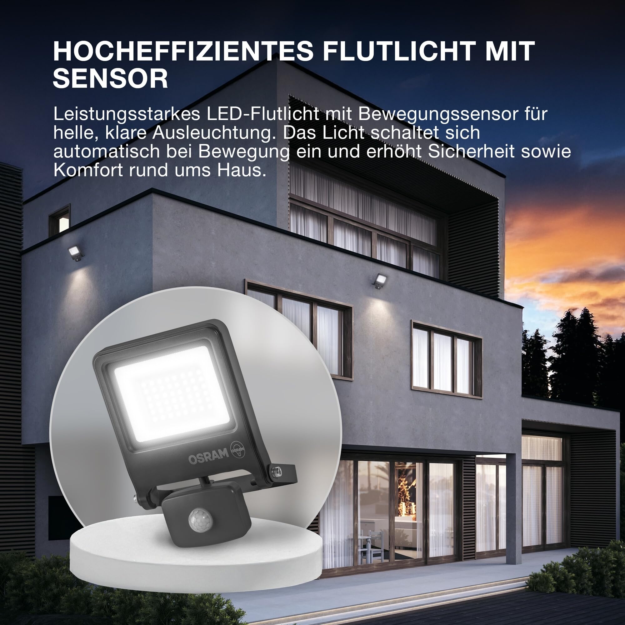 ams OSRAM SMART+ Endura Flood LED-Fluter 50W 3000K Sensor
