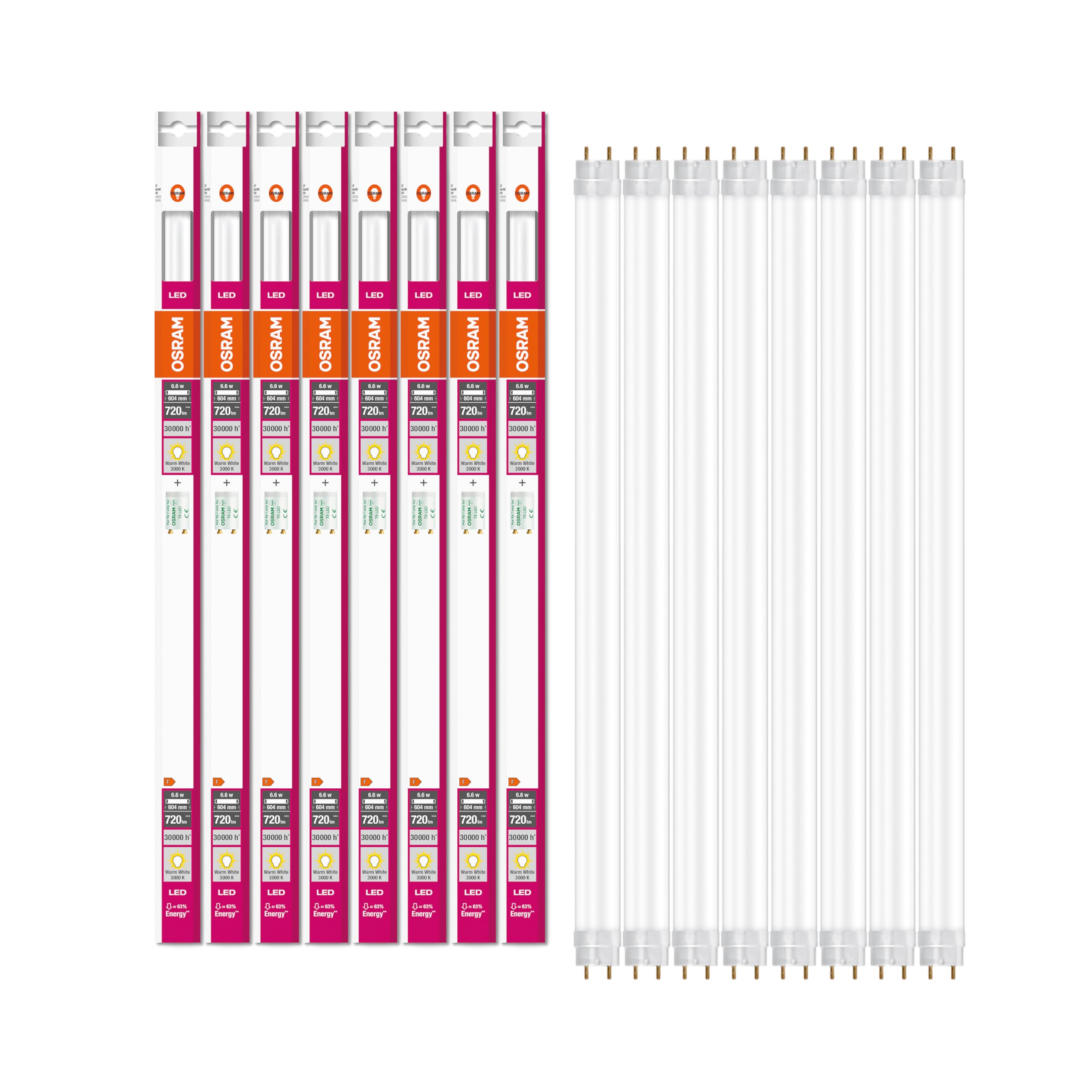 Osram SubstiTUBE Star LED-Röhre 60cm warmweiß 8er-Pack