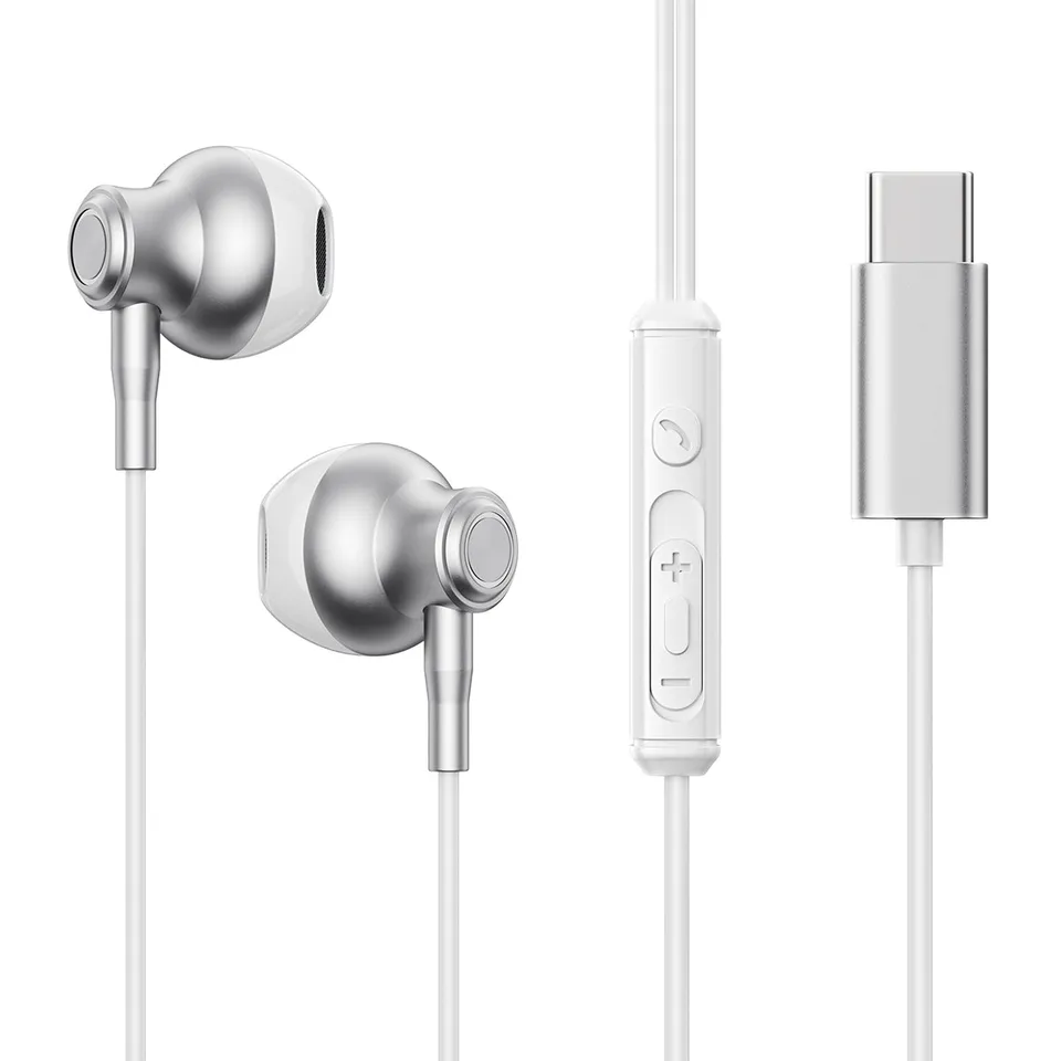 JOYROOM JR-EC07 USB-C Kopfhörer Weiß Halb In-Ear Kabel
