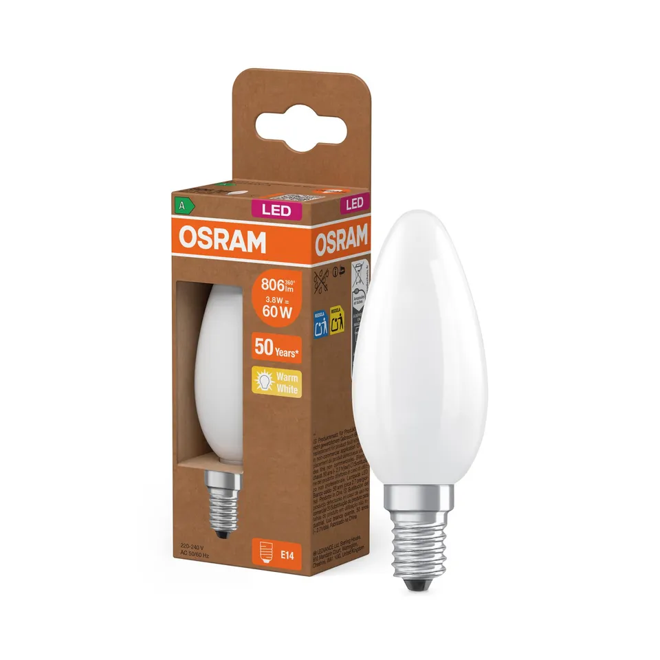 ams OSRAM SMART+ Classic B 60 Filament LED-Lampe E14 matt