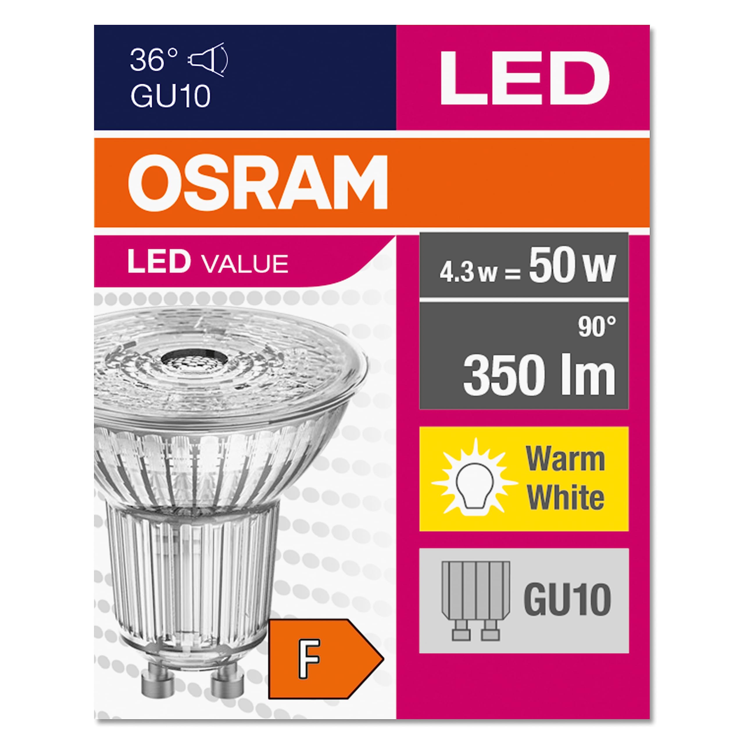 ams OSRAM SMART+ PAR16 GU10 LED 4,3W Warmweiß 10er