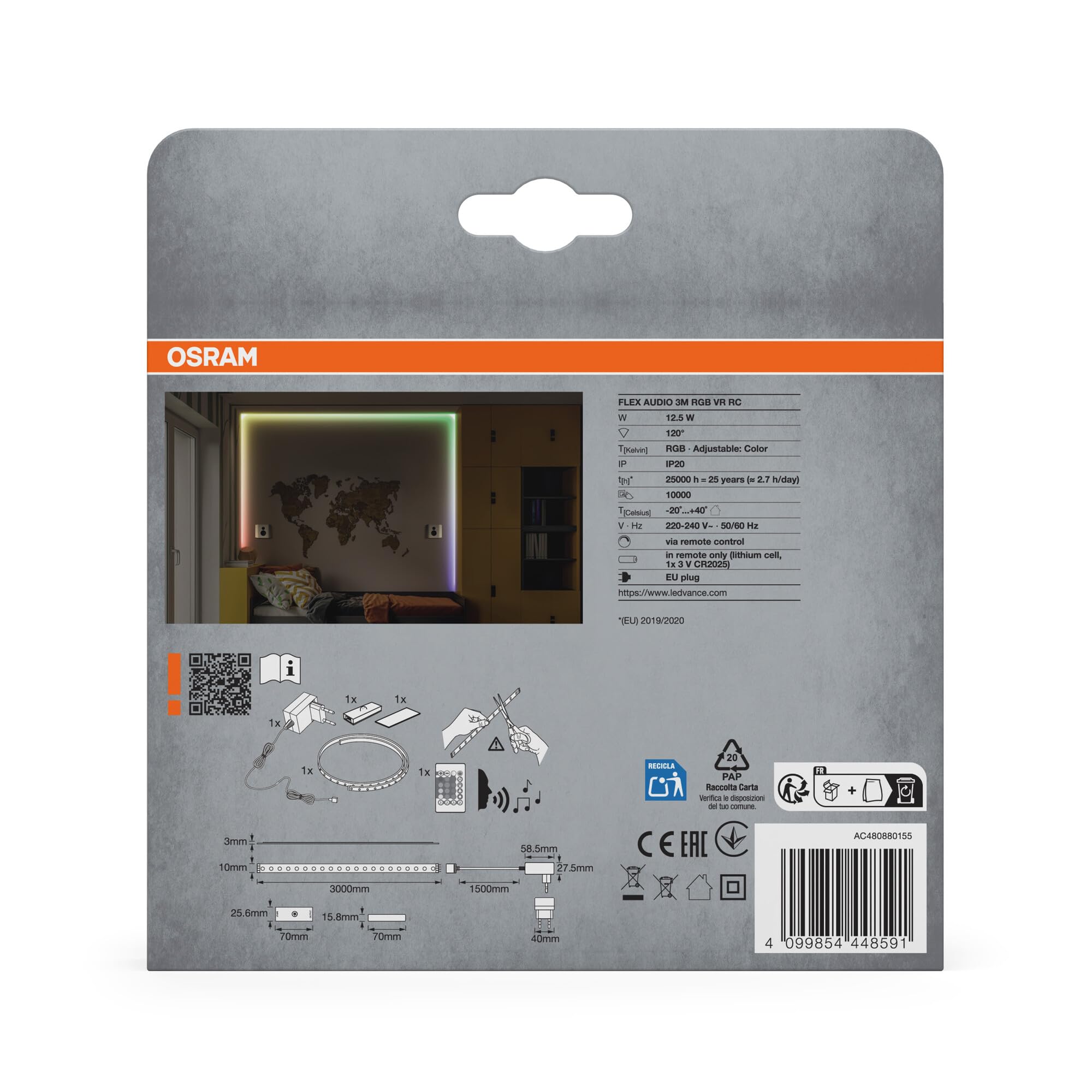 OSRAM SMART+ FLEX Audio LED-Streifen 3m RGB Musik