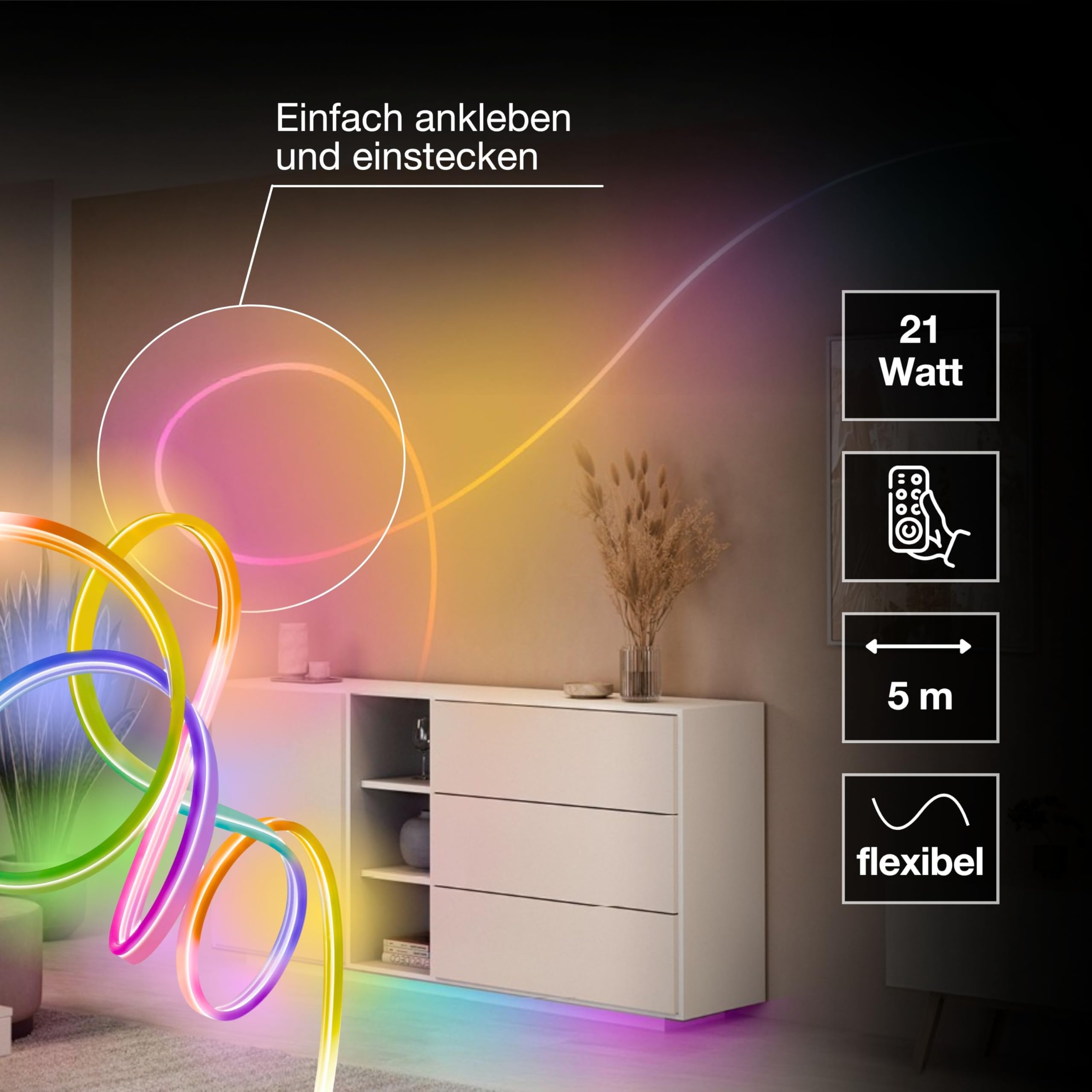 ams OSRAM SMART+ WIFI NEON FLEX LED-Streifen 5M RGB IP44
