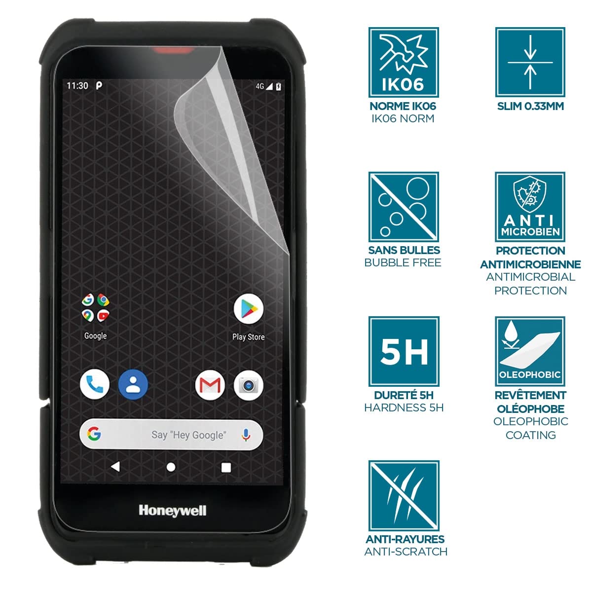 Mobilis Displayschutzfolie Honeywell EDA52/56/57 IK06