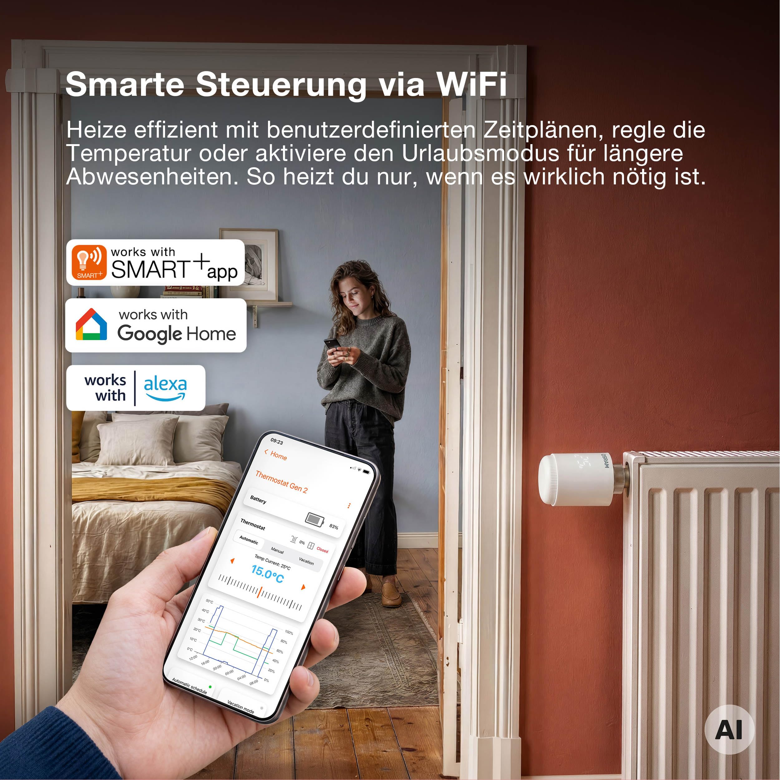 ams OSRAM SMART+ Radiator Thermostat Gen2 WiFi 3er Pack