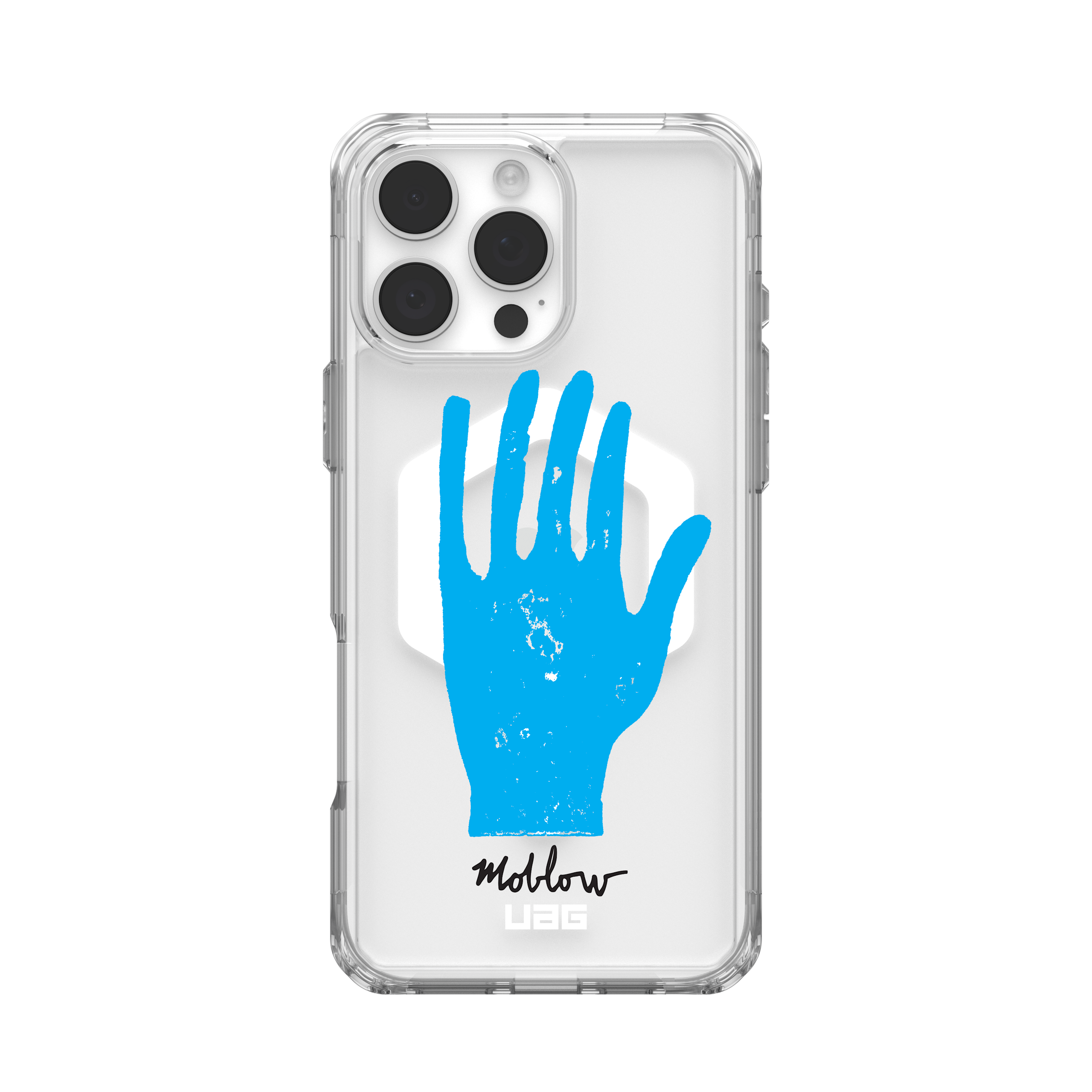 UAG Plyo iPhone 16 Pro Max Handyhülle Mark Oblow Block Hand MagSafe