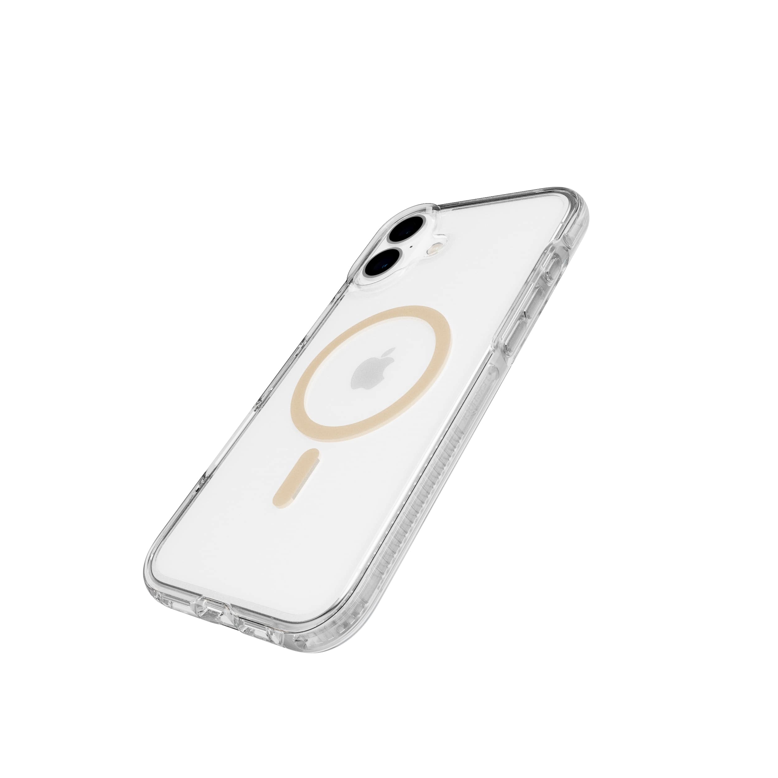 Tech21 FlexQuartz iPhone 16 Plus Handyhülle Gold MagSafe klar
