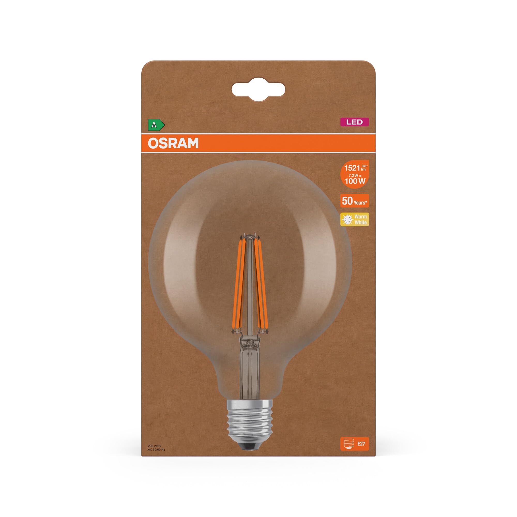 ams OSRAM SMART+ Globe 125 LED-Lampe klar 100W Ersatz