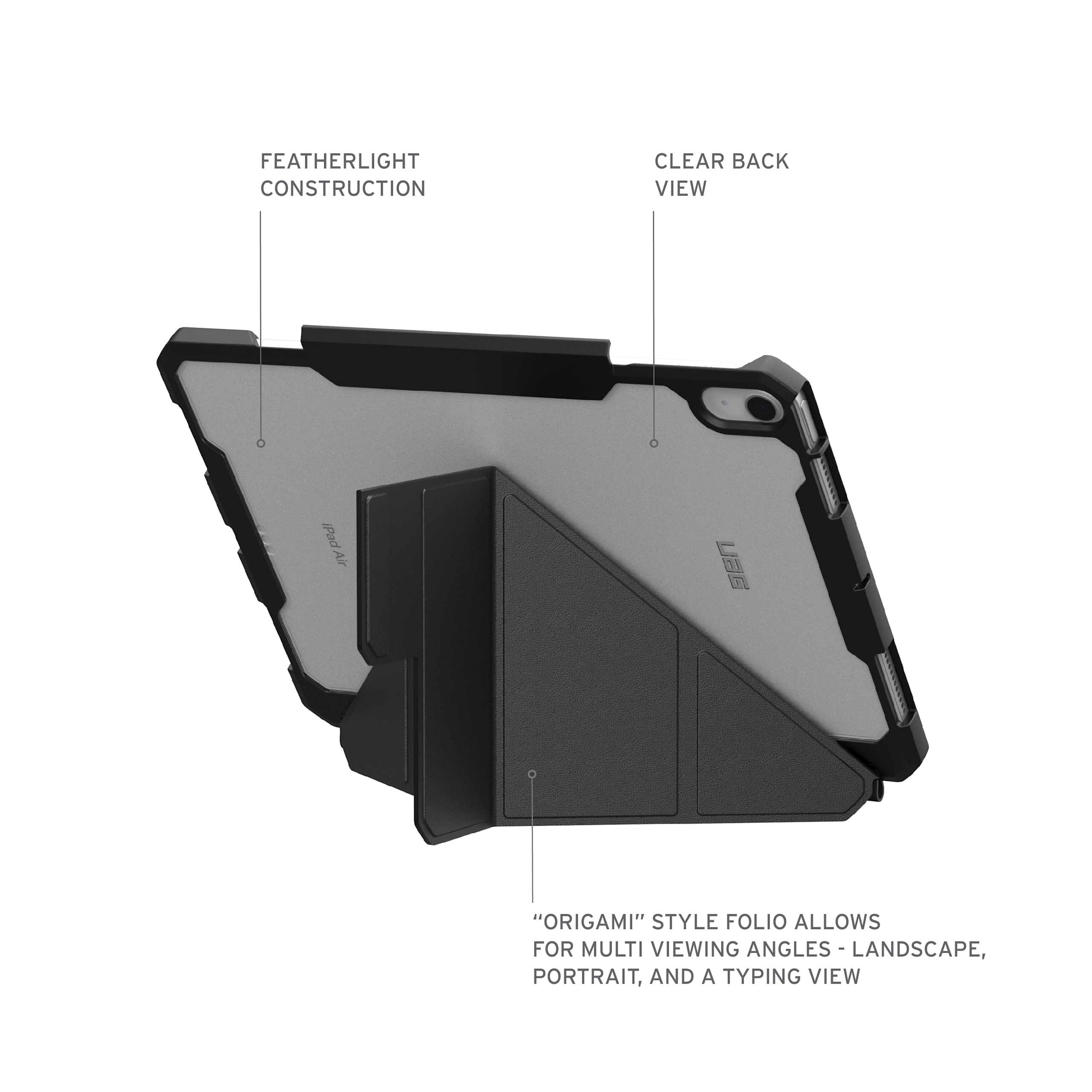 UAG Essential Armor iPad Air 11 M2 2024 Hülle schwarz Folio
