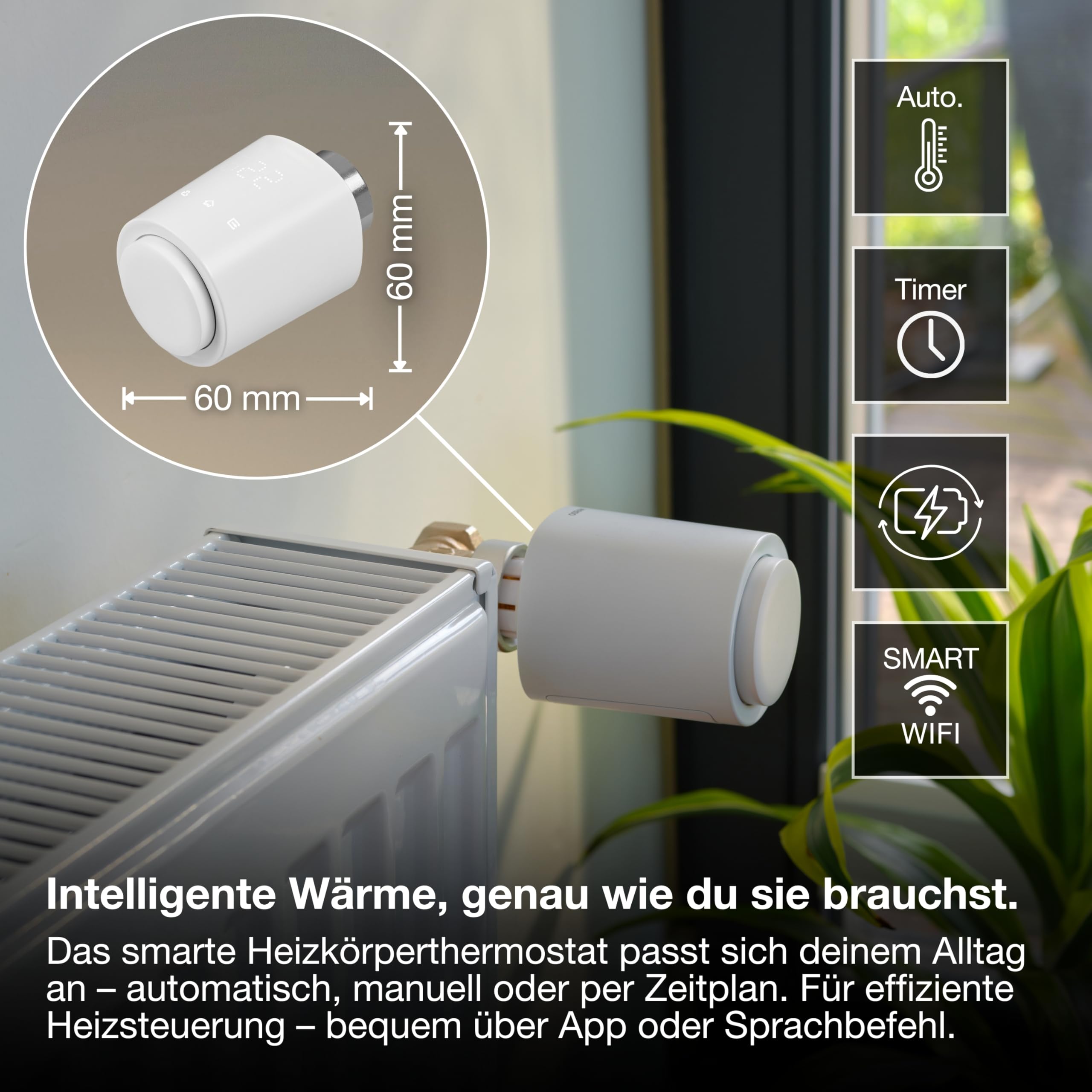 OSRAM SMART+ Heizkörperthermostat WLAN weiß 3er-Pack Alexa