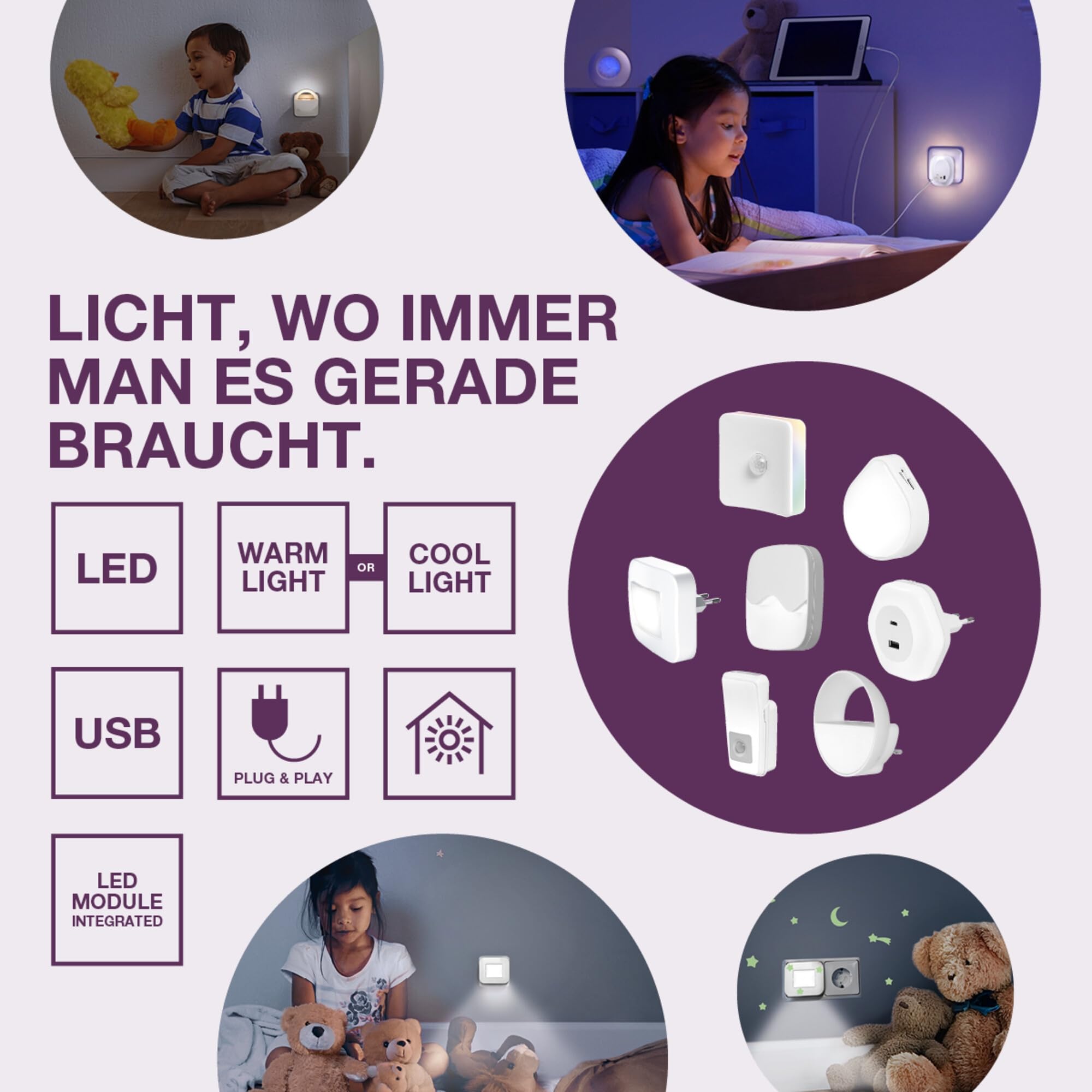 ams OSRAM SMART+ NIGHTLUX Hall Nachtlicht Silber 4000K
