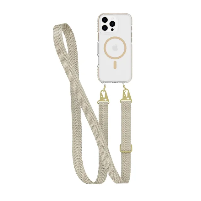 Tech21 EvoCrystal iPhone 16 Pro Max Hülle gold mit Band