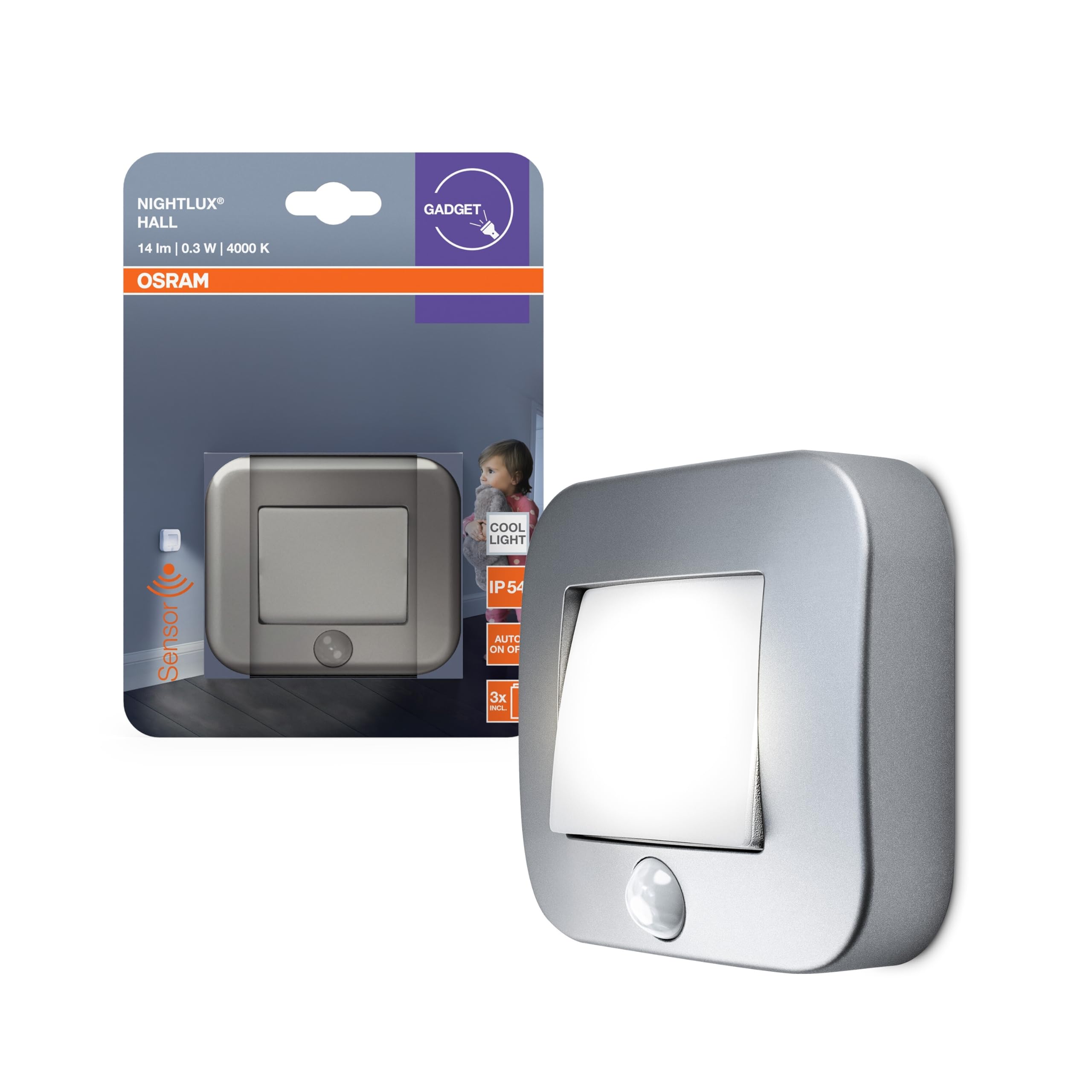 ams OSRAM SMART+ NIGHTLUX Hall Nachtlicht Silber 4000K
