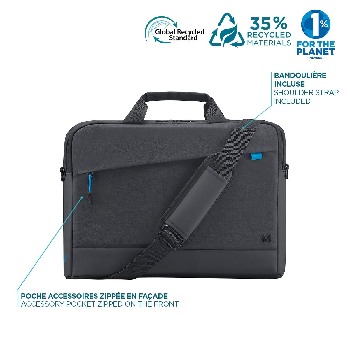 Mobilis Trendy Notebook-Tasche 14 Zoll 35,6cm 35% Recycling schwarz